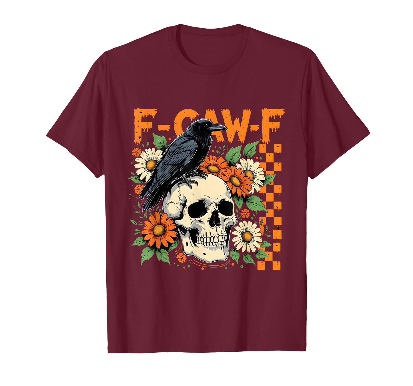 F-Caw-F Raven Skull Gothic Dark Humor Design T-Shirt