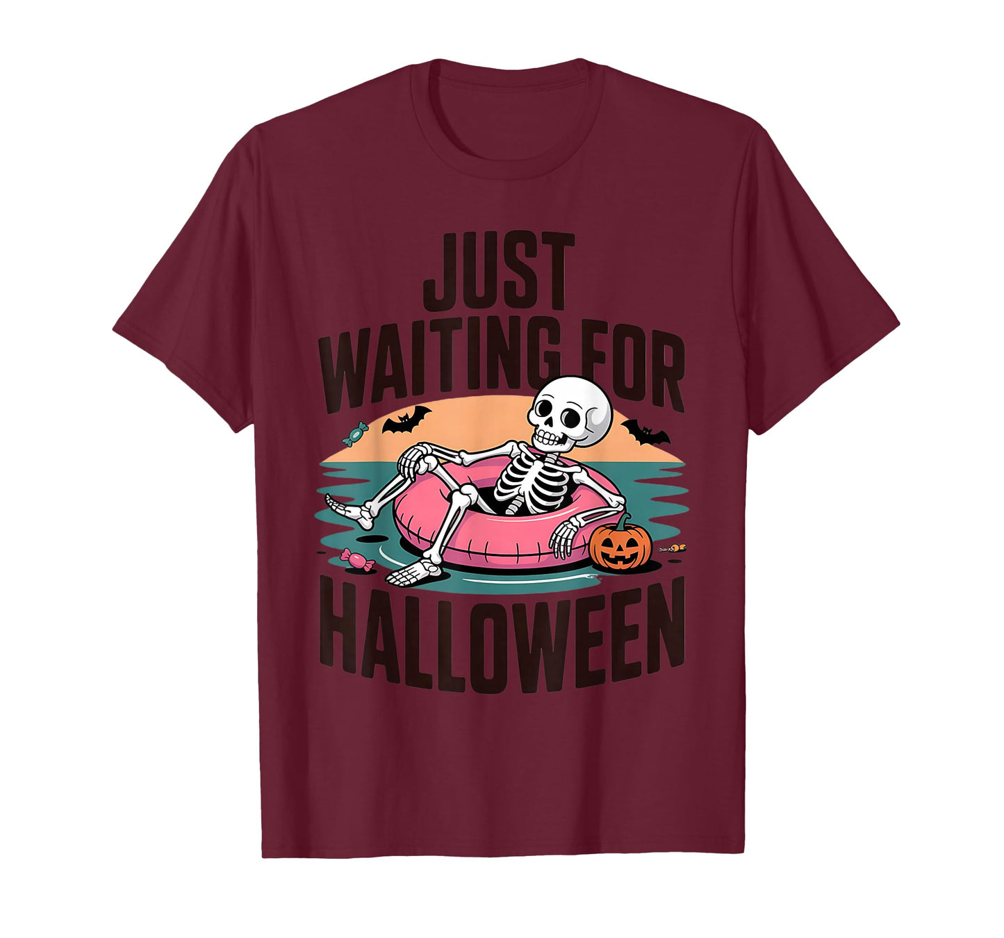 Just Waiting for Halloween Skeleton Fun Costume T-Shirt