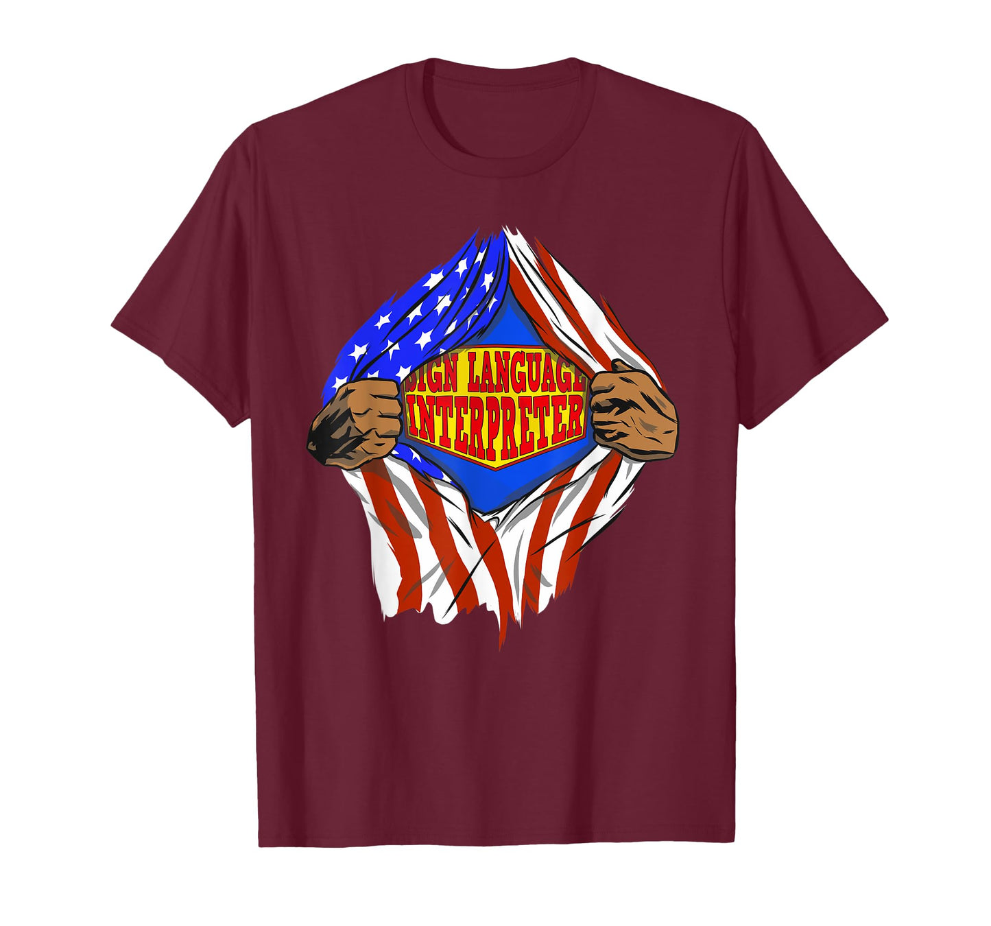 Funny Super Sign Language Interpreter Hero Job T-Shirt