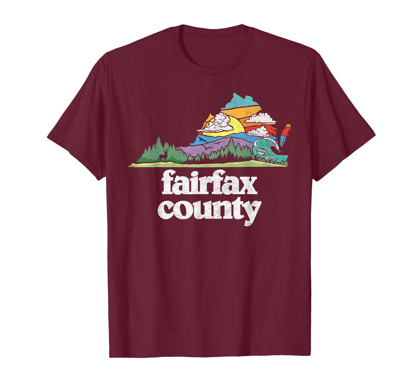Fairfax County Virginia Outdoors & Nature Lover Retro 80s T-Shirt