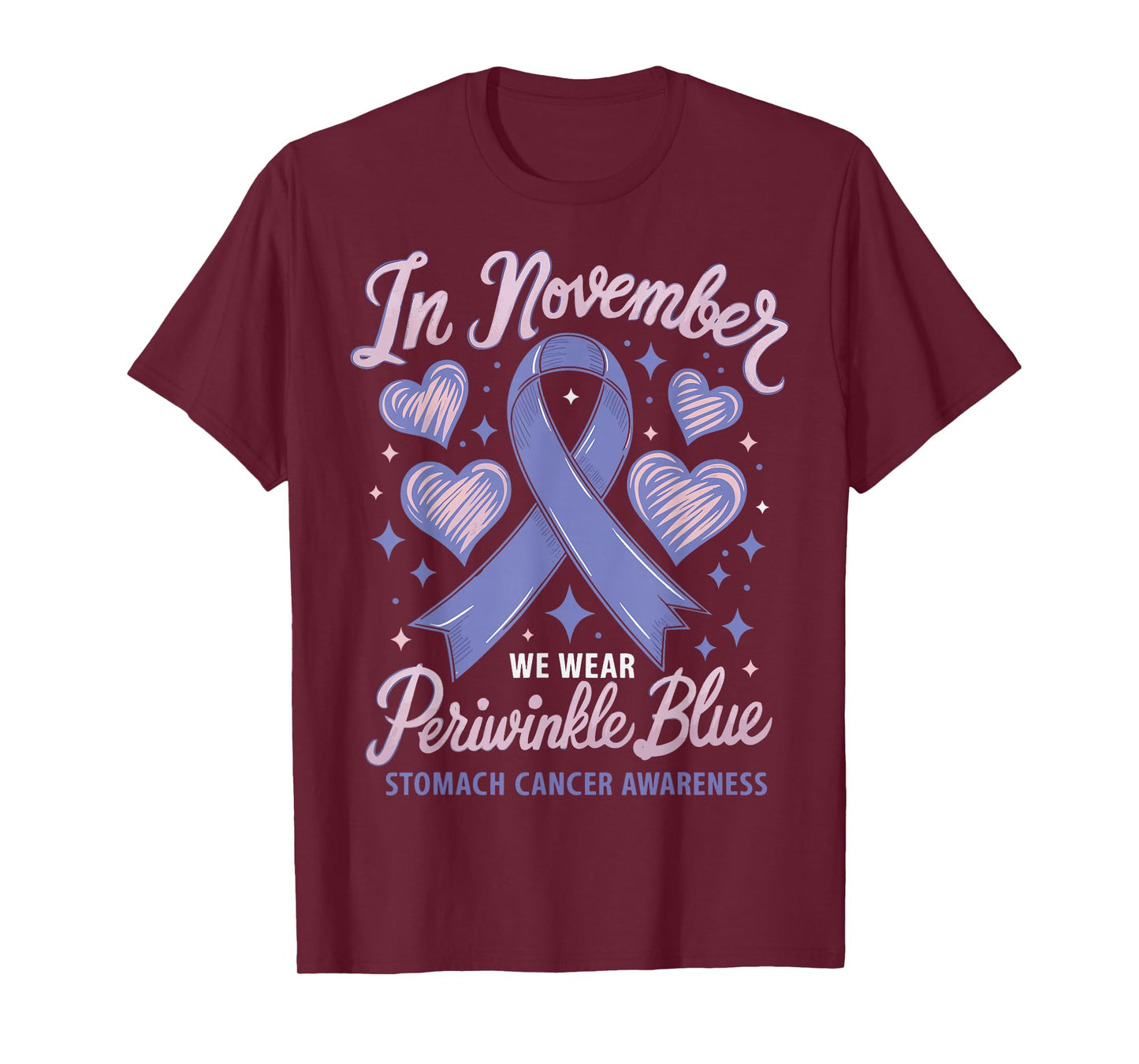 In November We Wear Periwinkle Blue Stomach Cancer Awareness T-Shirt
