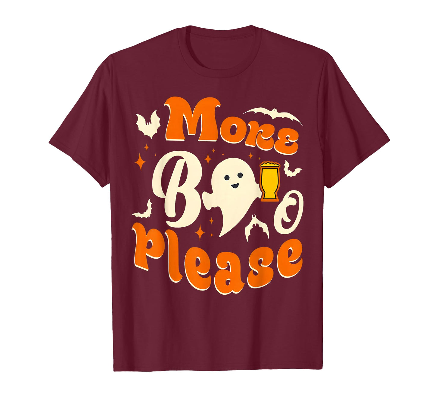 More Boos Please Ghost Beer Retro Halloween Drinking Men T-Shirt