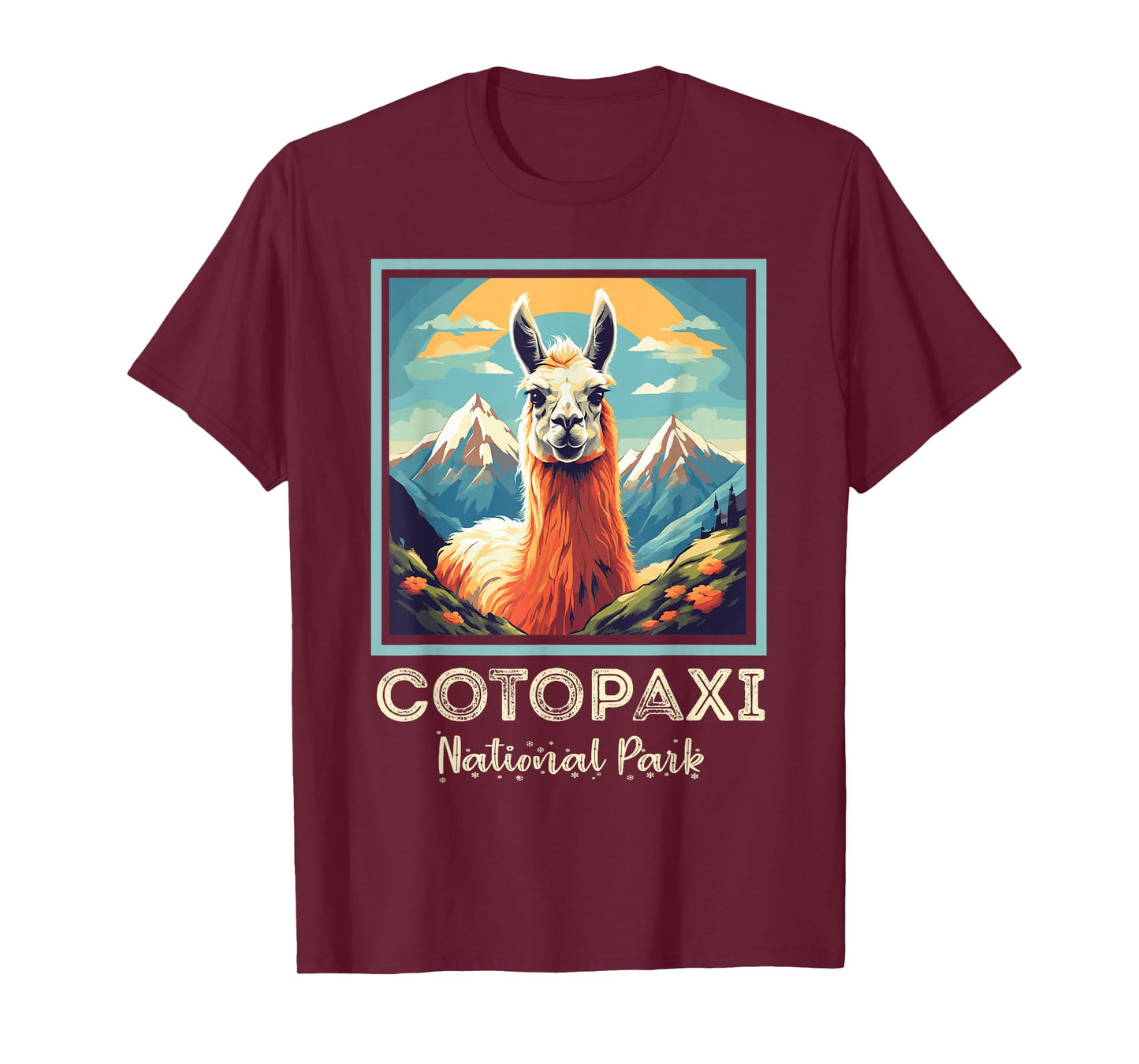 Cotopaxi Llama Flower National Park Souvenir Ecuador Hiking T-Shirt