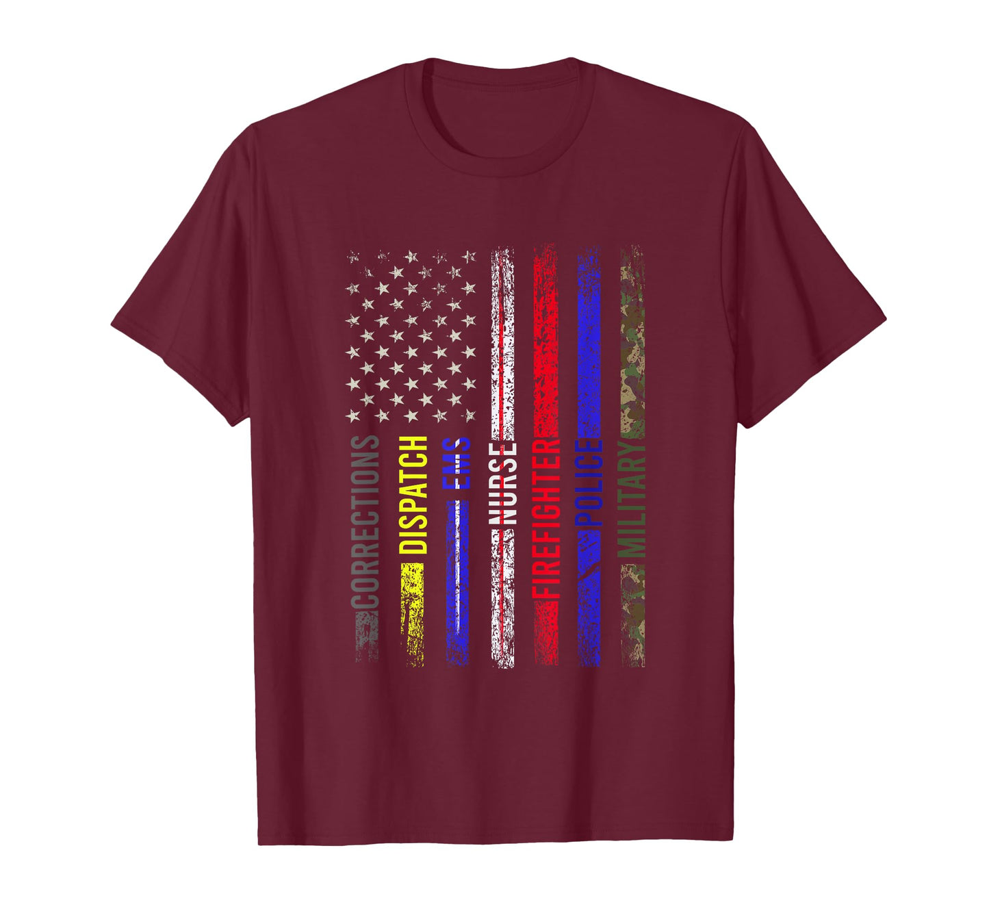 First Responder - Front Line Workers - US Flag - Patriotic T-Shirt for Women Men