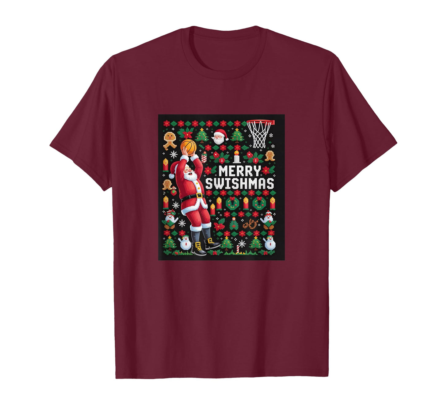 Merry Swishmas – Funny Basketball Christmas T-Shirt