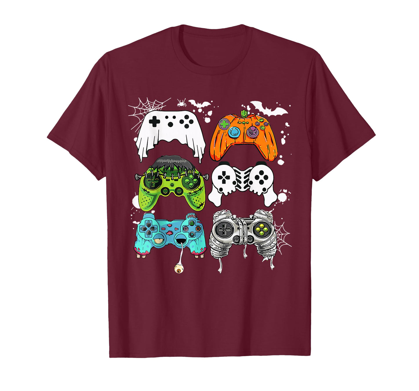 Halloween Skeleton Zombie Gaming Controllers Mummy Boys Kids T-Shirt