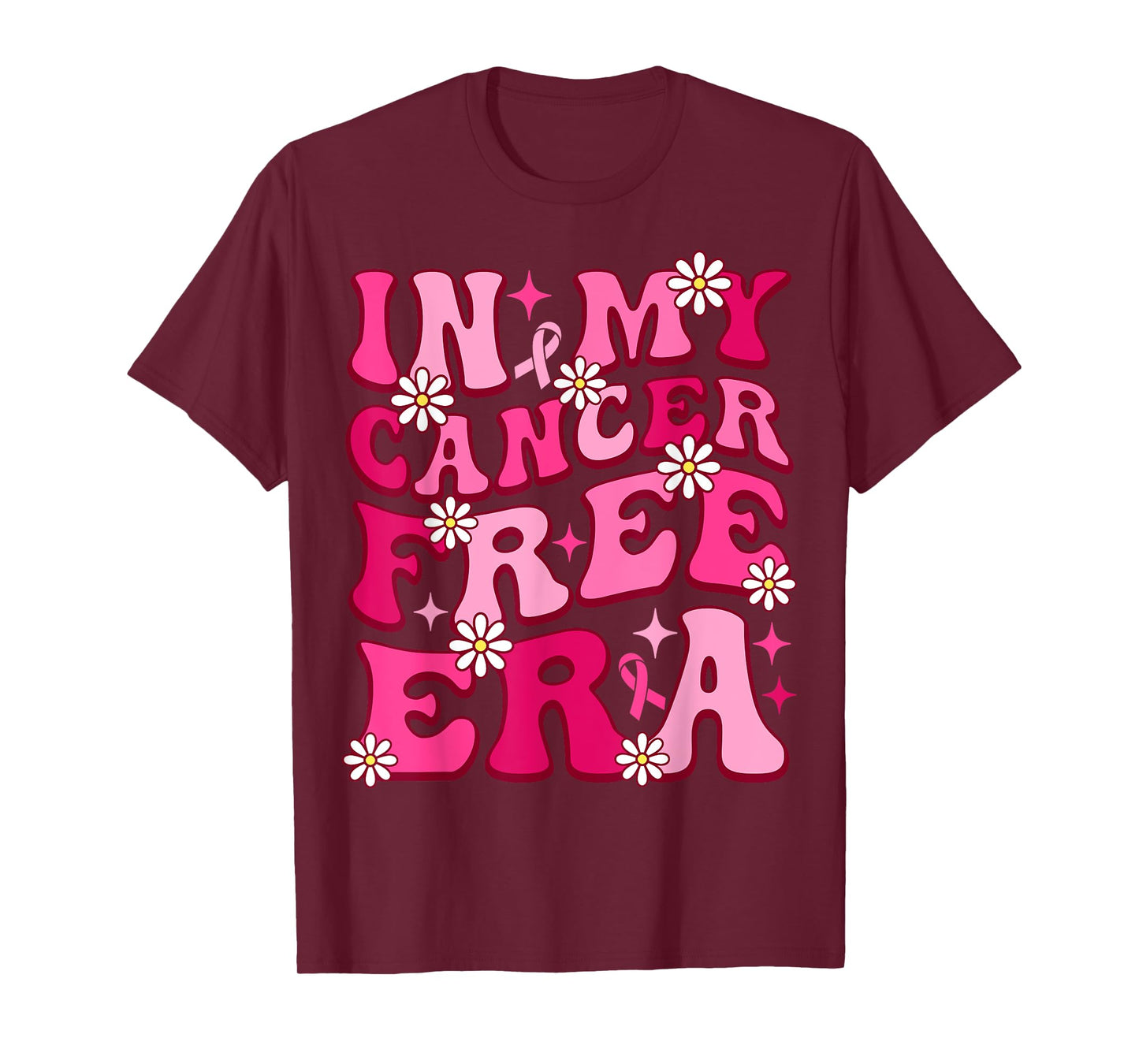 In My Cancer Free Era Groovy Pink Breast Cancer Awareness T-Shirt