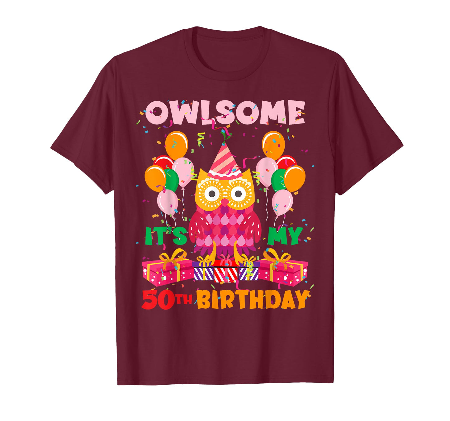 Owl 50th Owlsome Birthday Party Nature Lover Birdwatcher T-Shirt
