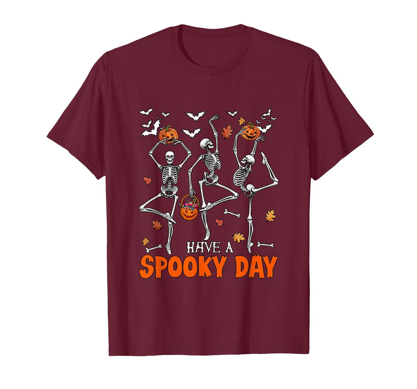 Have A Spooky Halloween Day Three Funny Skeletons Dancing T-Shirt