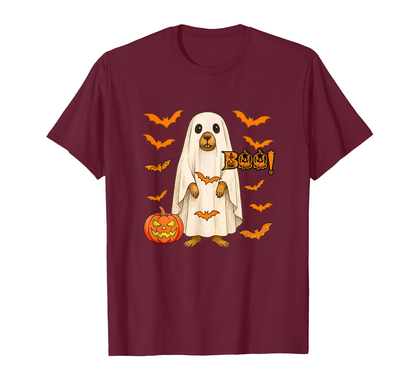 Boo Halloween Gopher Cosplay Ghost Costume Animal Lover T-Shirt