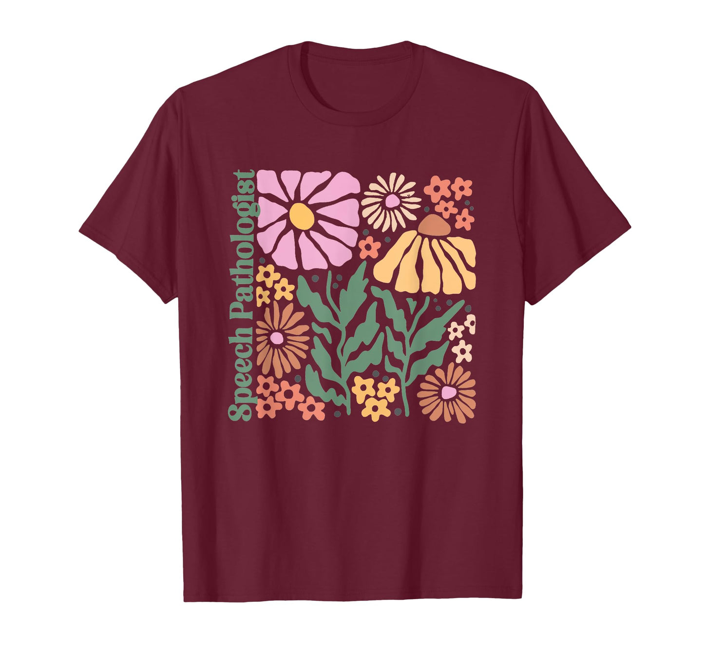 Groovy Flower SLP Boho Speech Language Pathologist AAC T-Shirt