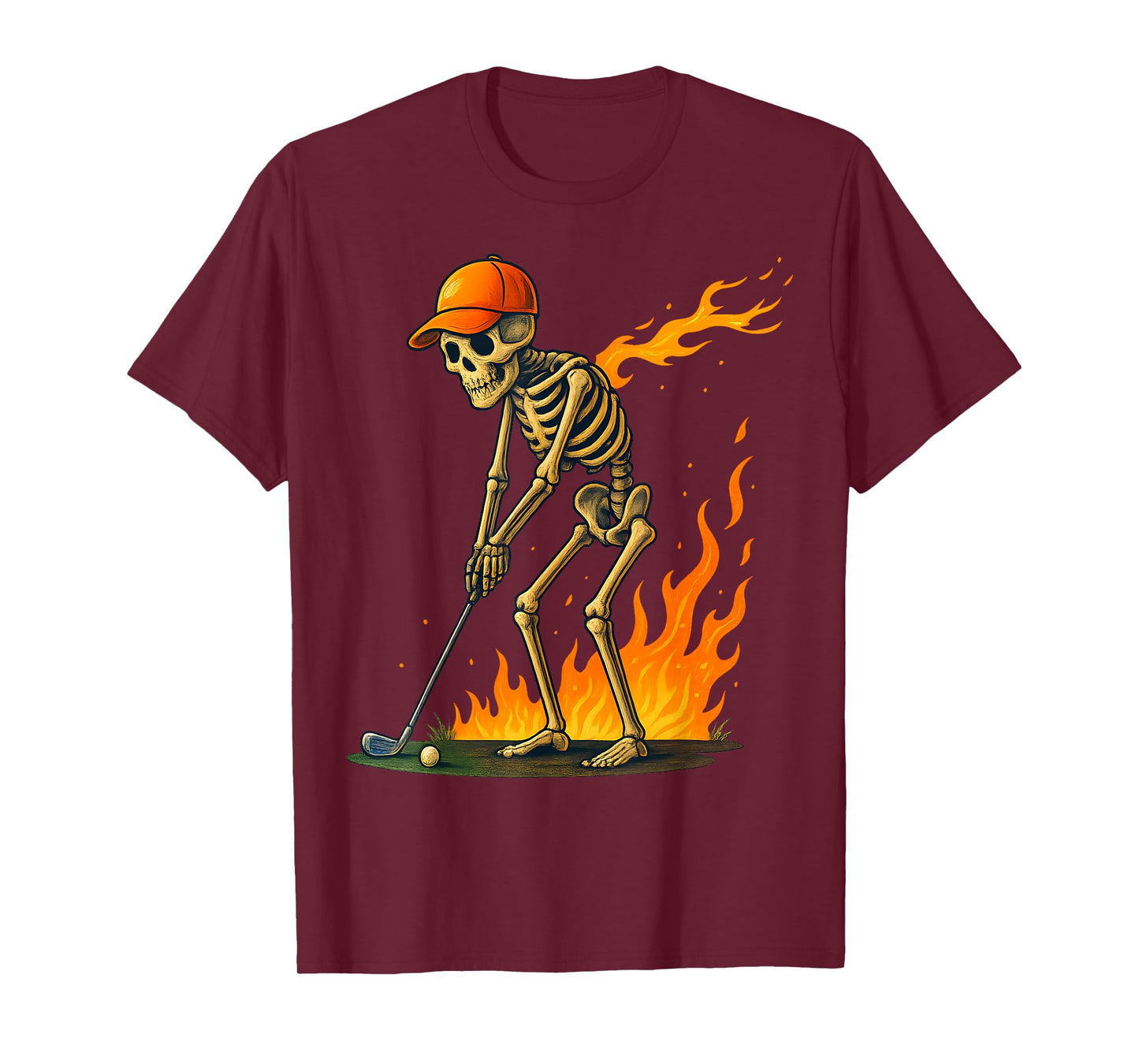 Funny Skeleton Golf Halloween Golfer Golf Player T-Shirt