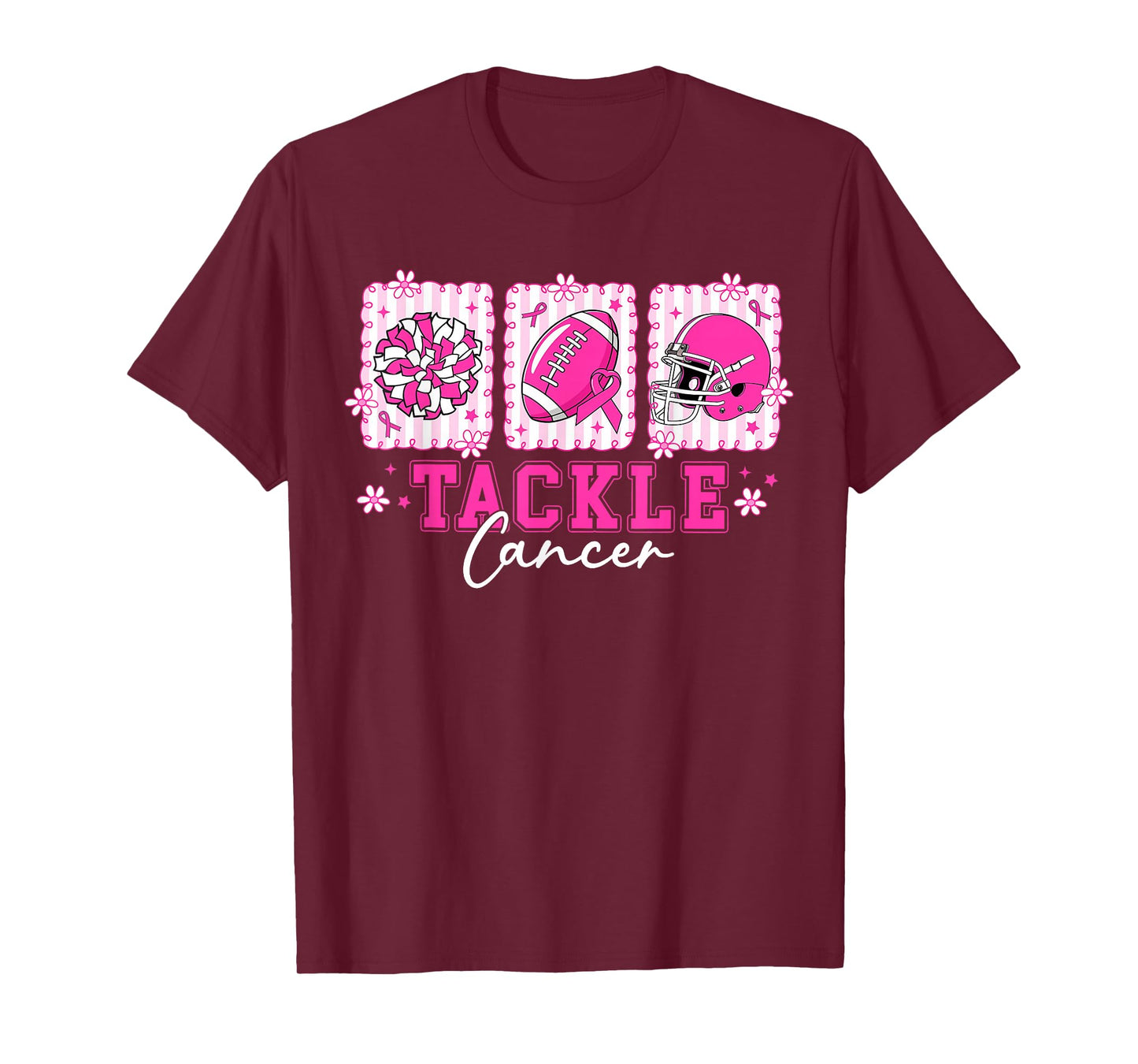 Pink Out Tackle Breast Cancer Awareness American Football T-Shirt