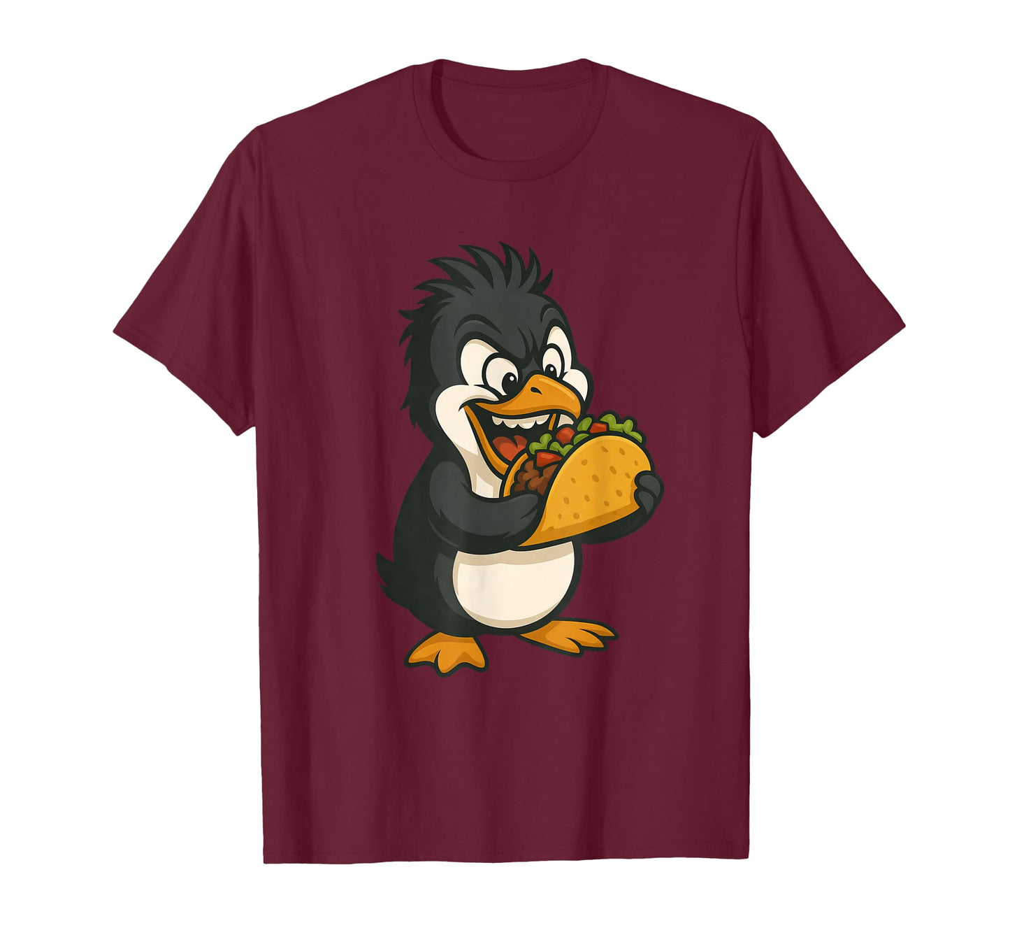 Funny Penguin Taco Lover Mexican Food Cartoon T-Shirt