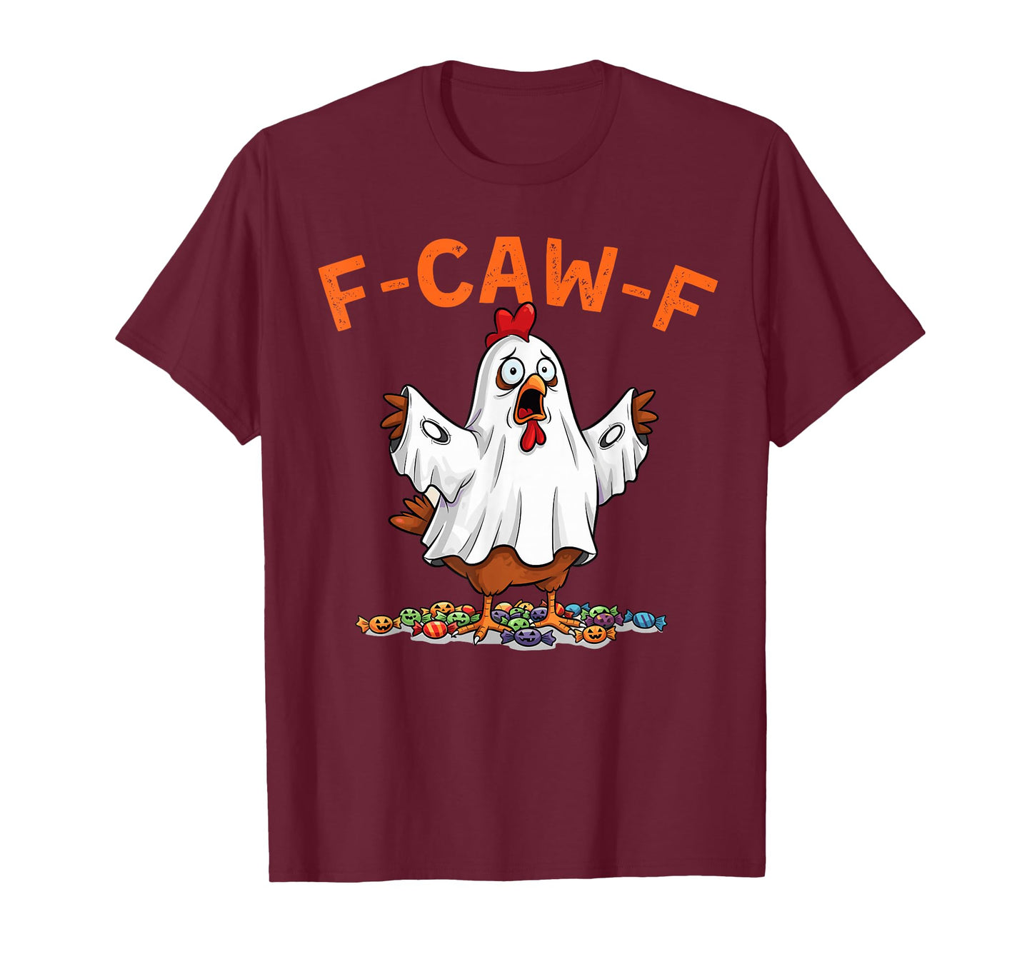 Funny F-Caw-F Chicken Halloween Chicken Ghost F-Caw-F Meme T-Shirt