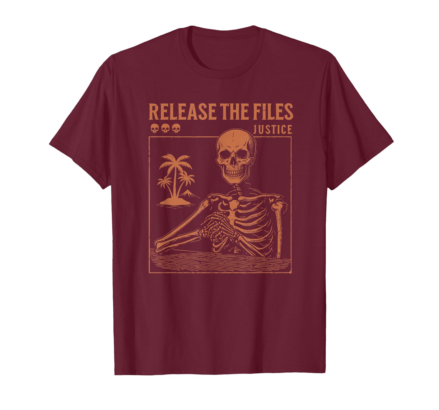 Truth Vintage Release The Files Skeleton Justice Skull T-Shirt