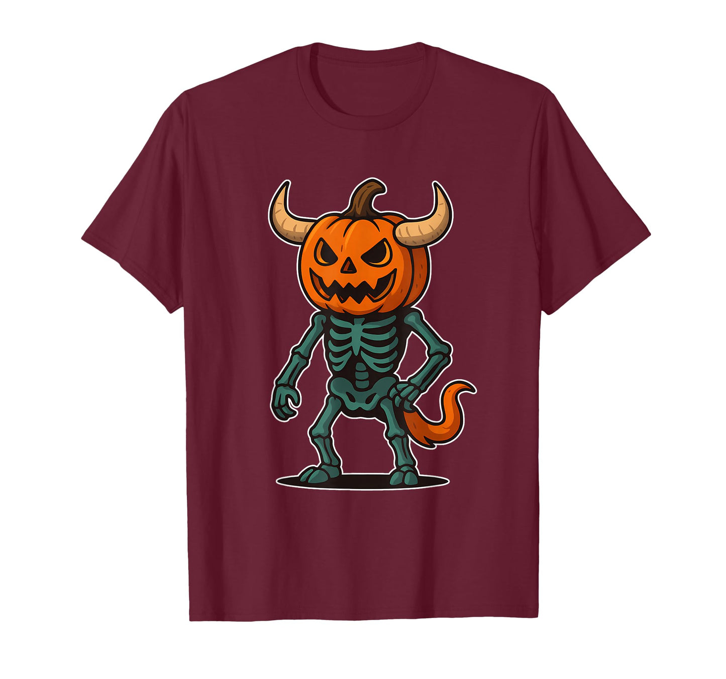 Pumpkin Demon Skeleton T-Shirt