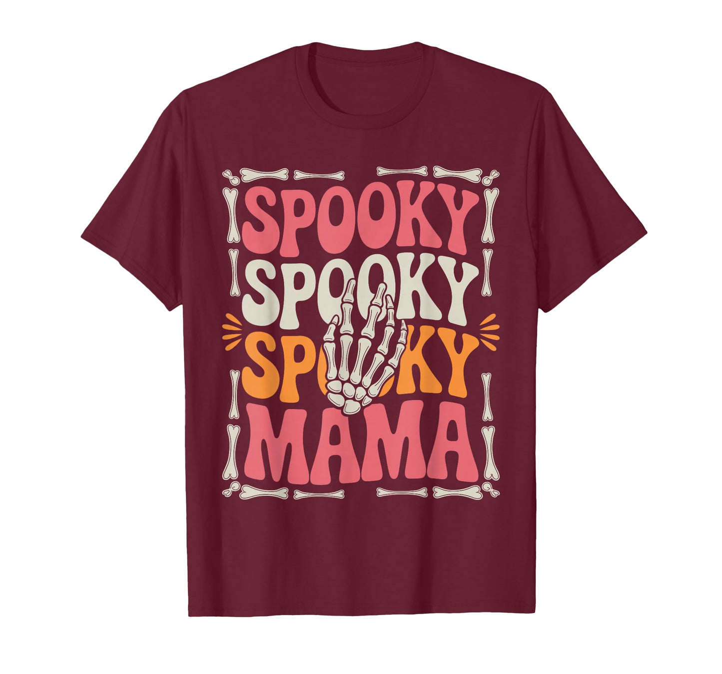 Spooky Mama Mom Halloween Costume Spooky Season Groovy Women T-Shirt