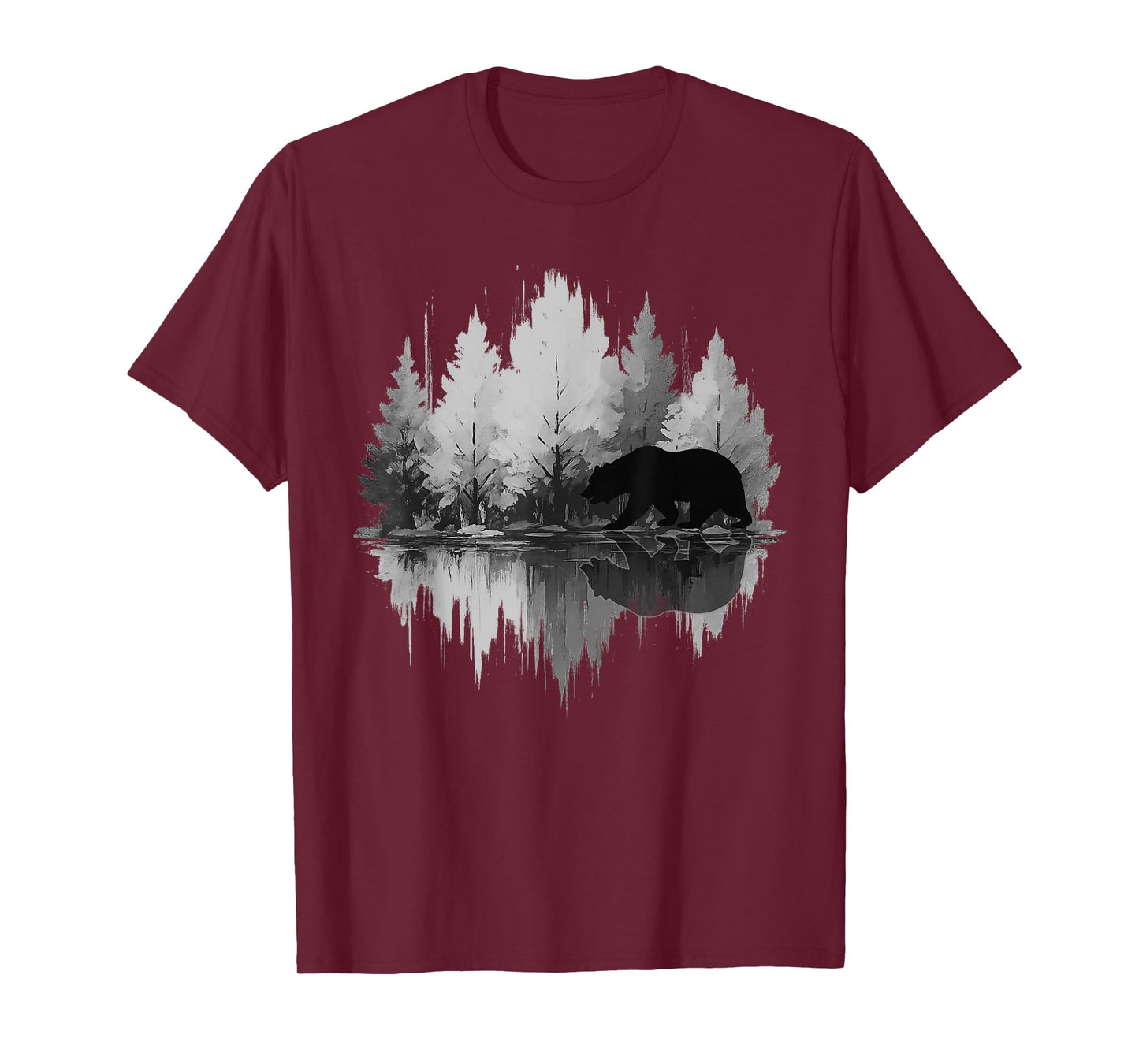 Wildlife Abstract Nature Animal Bear Reflection Forest Trees T-Shirt