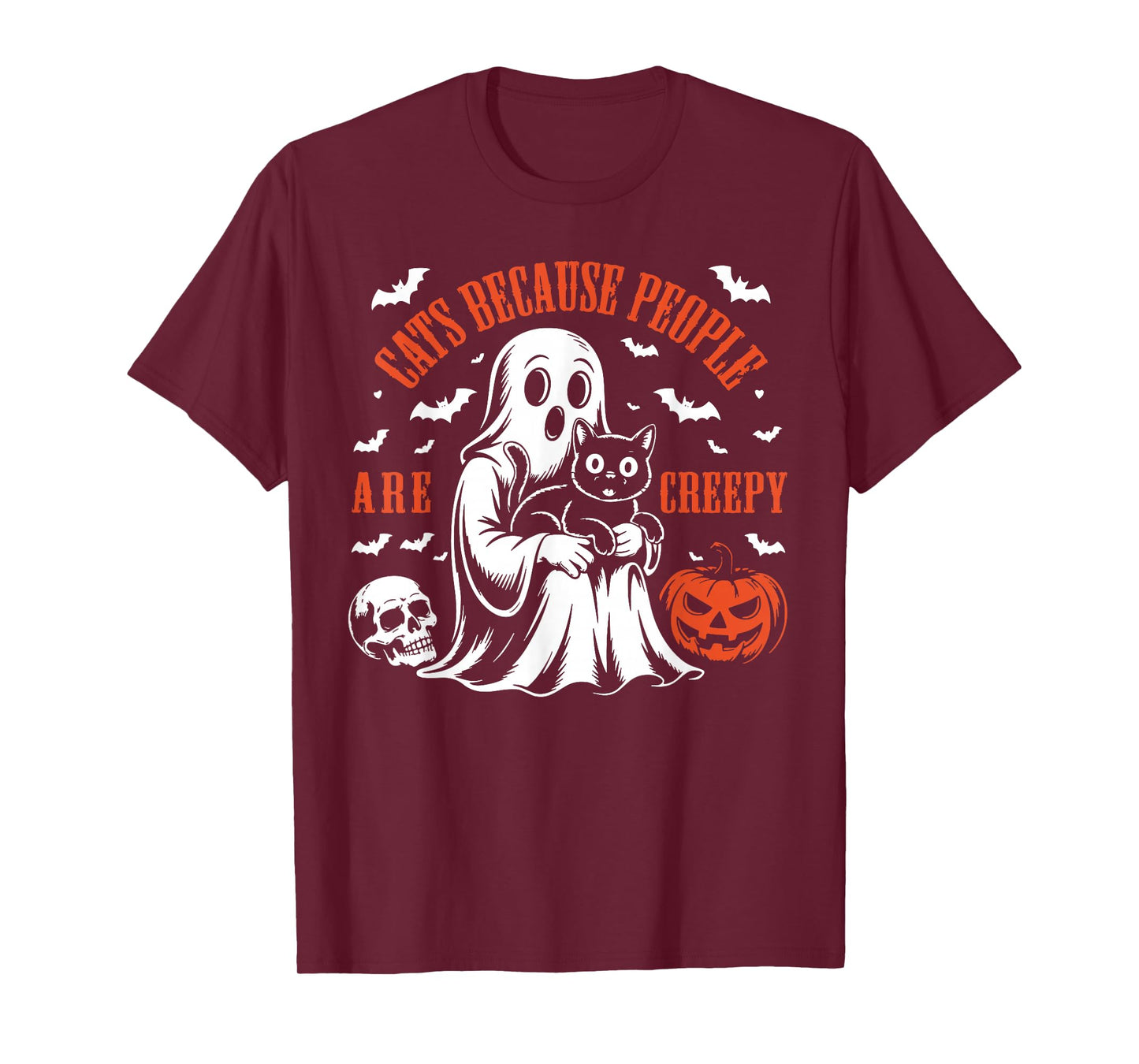 Cat Halloween Ghost Costume, Cats Because People are Creepy T-Shirt