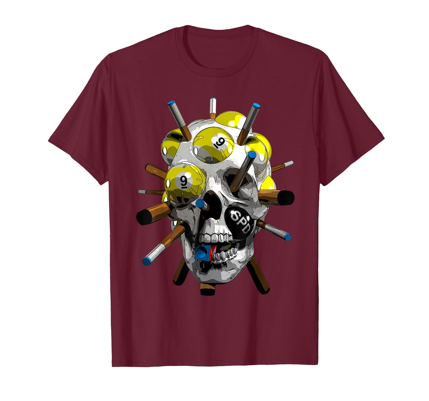 Halloween 9-Ball Pool Cues for Billiards & Nine Ball Player T-Shirt