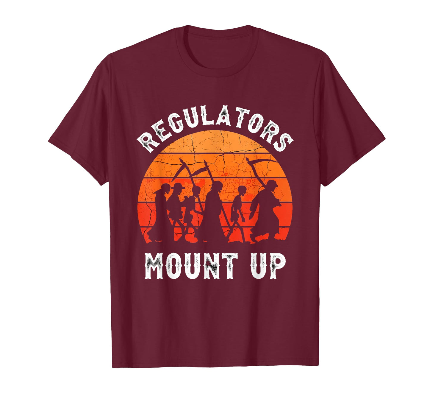 Regulators Mount Up Retro Skeleton Sunset T-Shirt