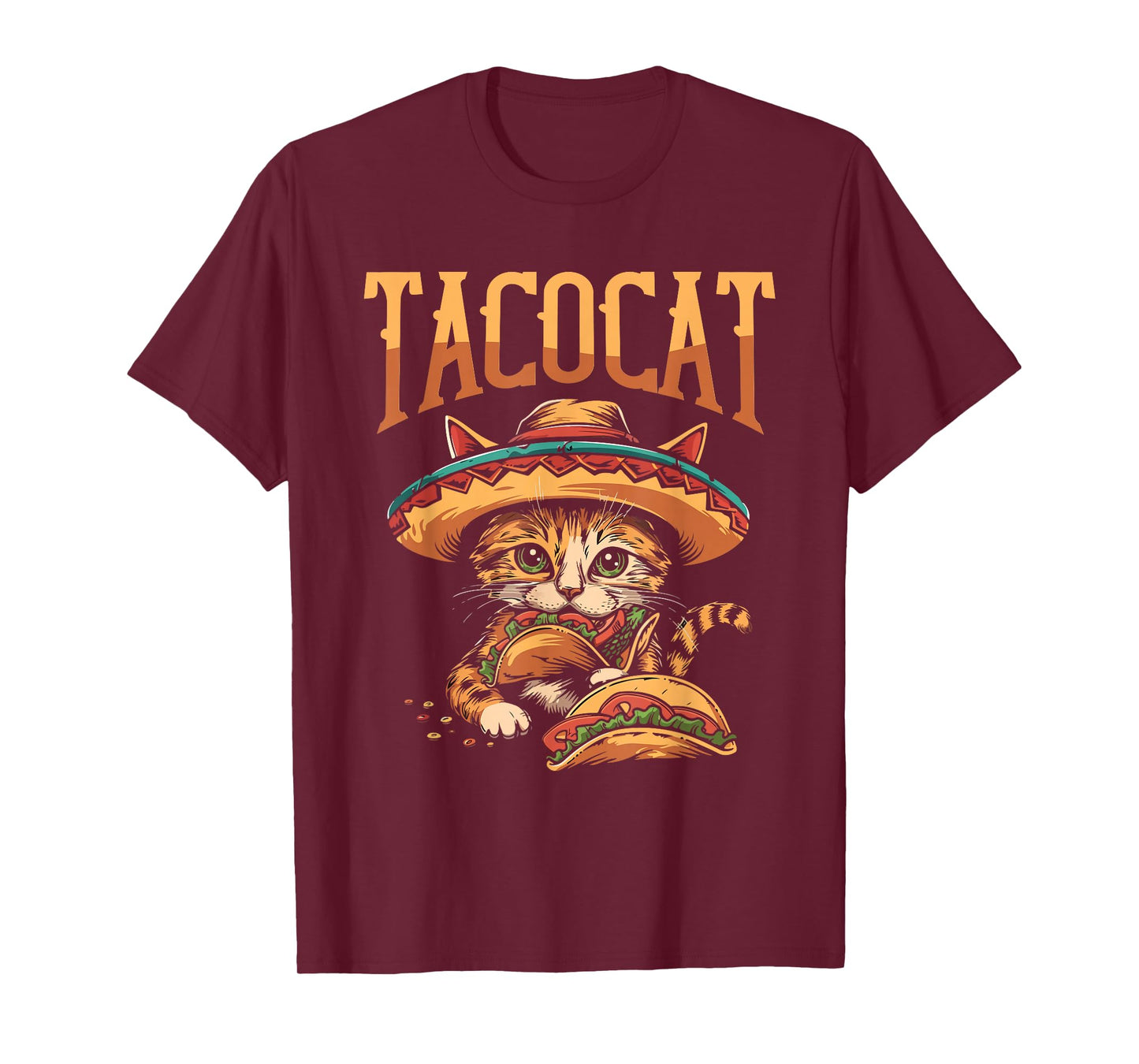 Tacocat Funny Cat and Taco Sombrero T-Shirt
