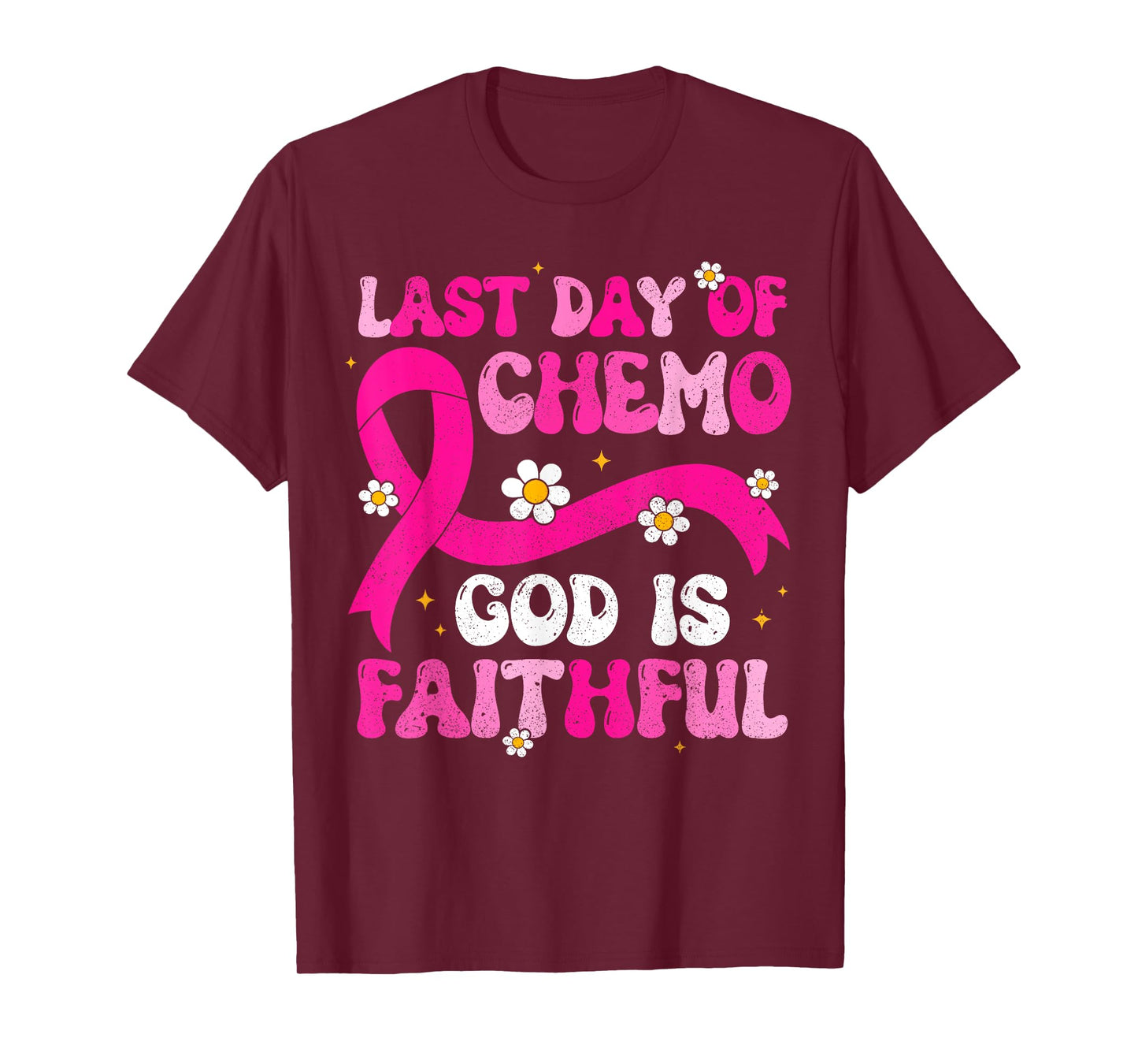 Last Day of Chemo God Pink Ribbon Breast Cancer Awareness T-Shirt