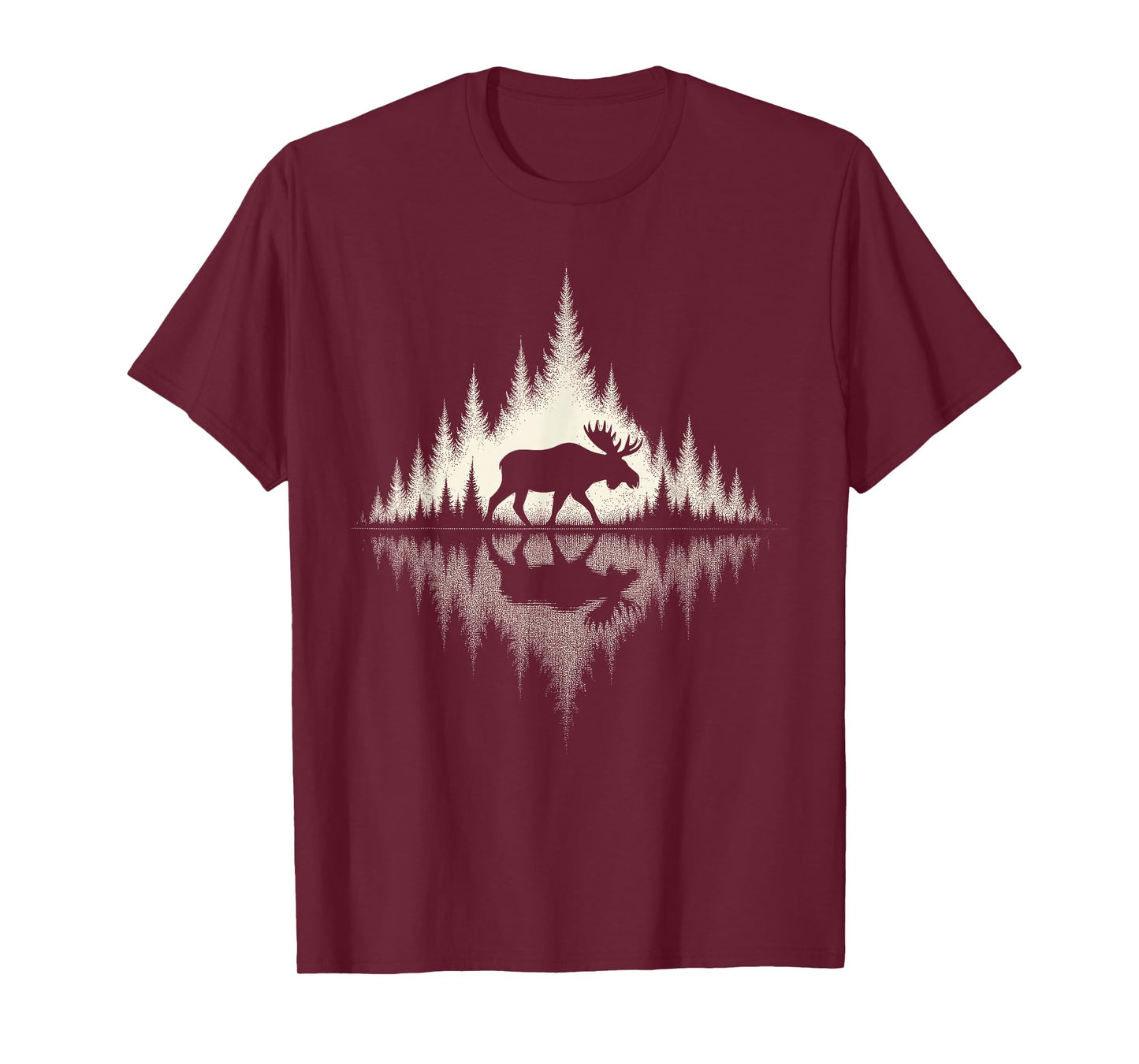 Moose, Wildlife & Outdoor, Forest & Trees Reflection T-Shirt