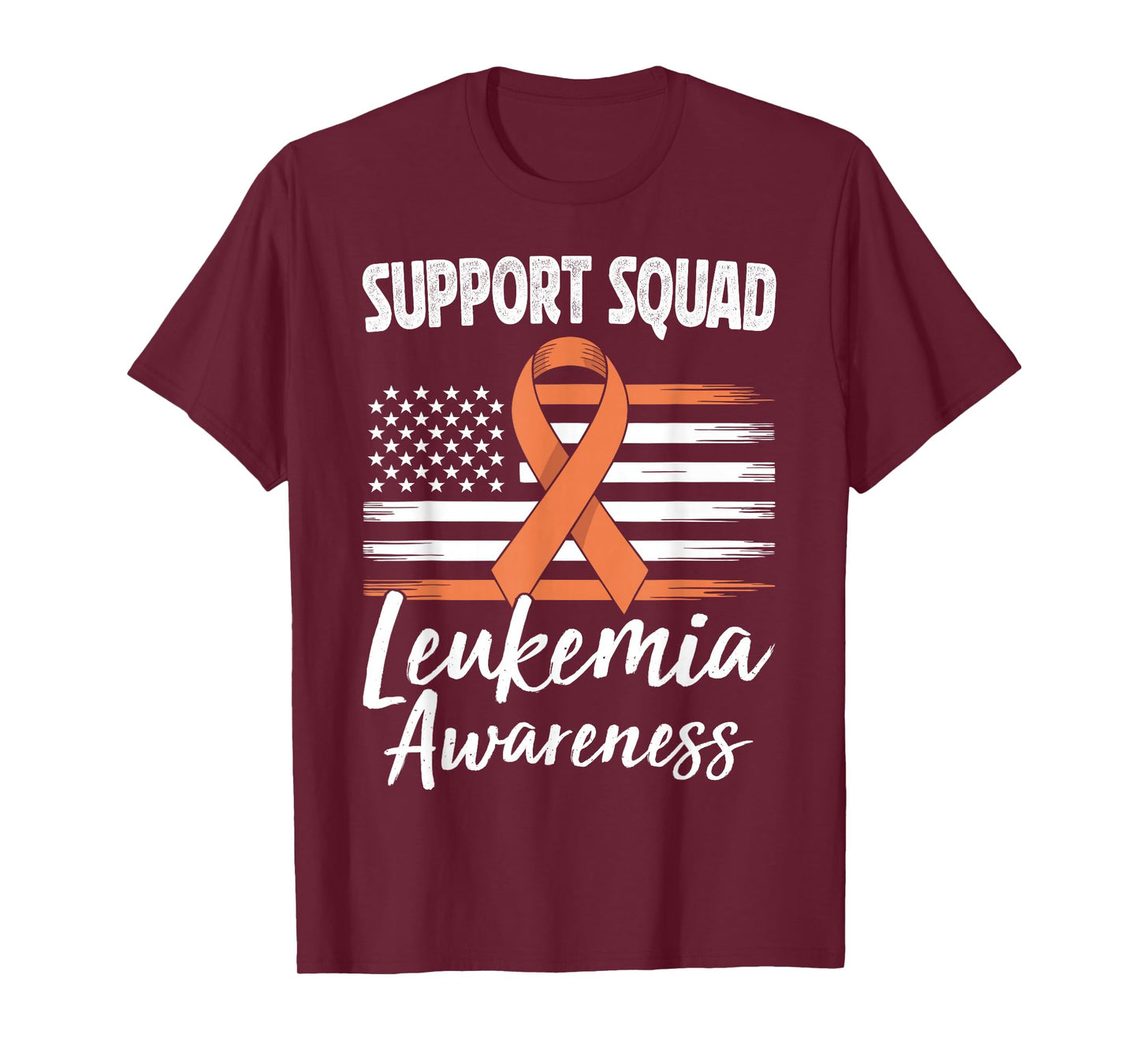 Support Squad Leukemia Awareness Orange Ribbon Blood Cancer T-Shirt