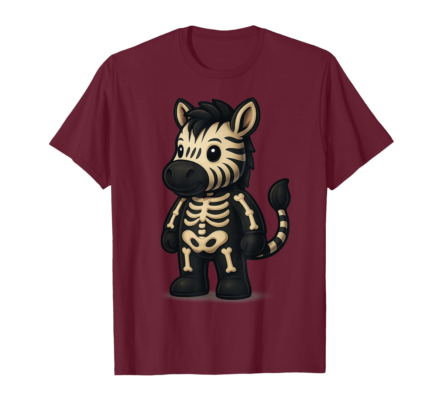 Zebra Skeleton Halloween Tees for Women Girls Costume Gifts T-Shirt