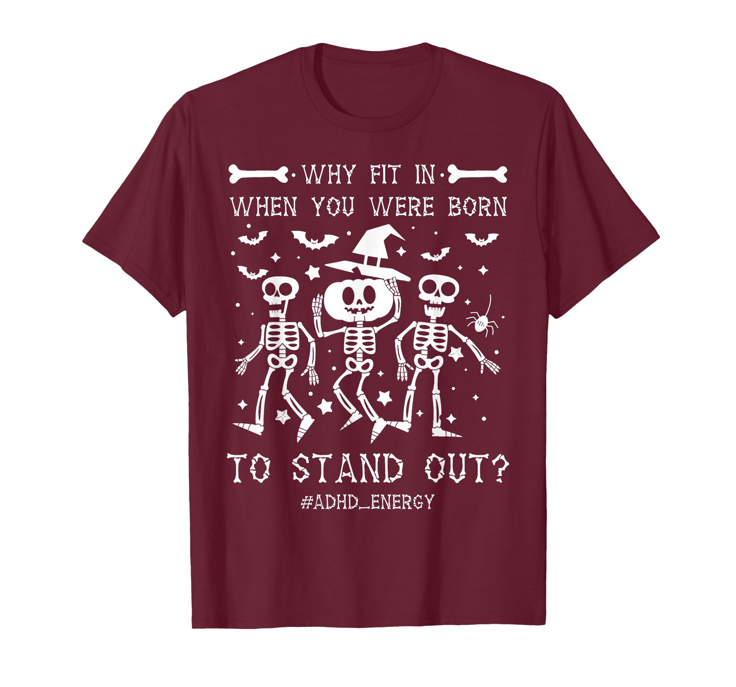 ADHD Halloween Skeleton Graphic Design for Spooky Season Fun T-Shirt
