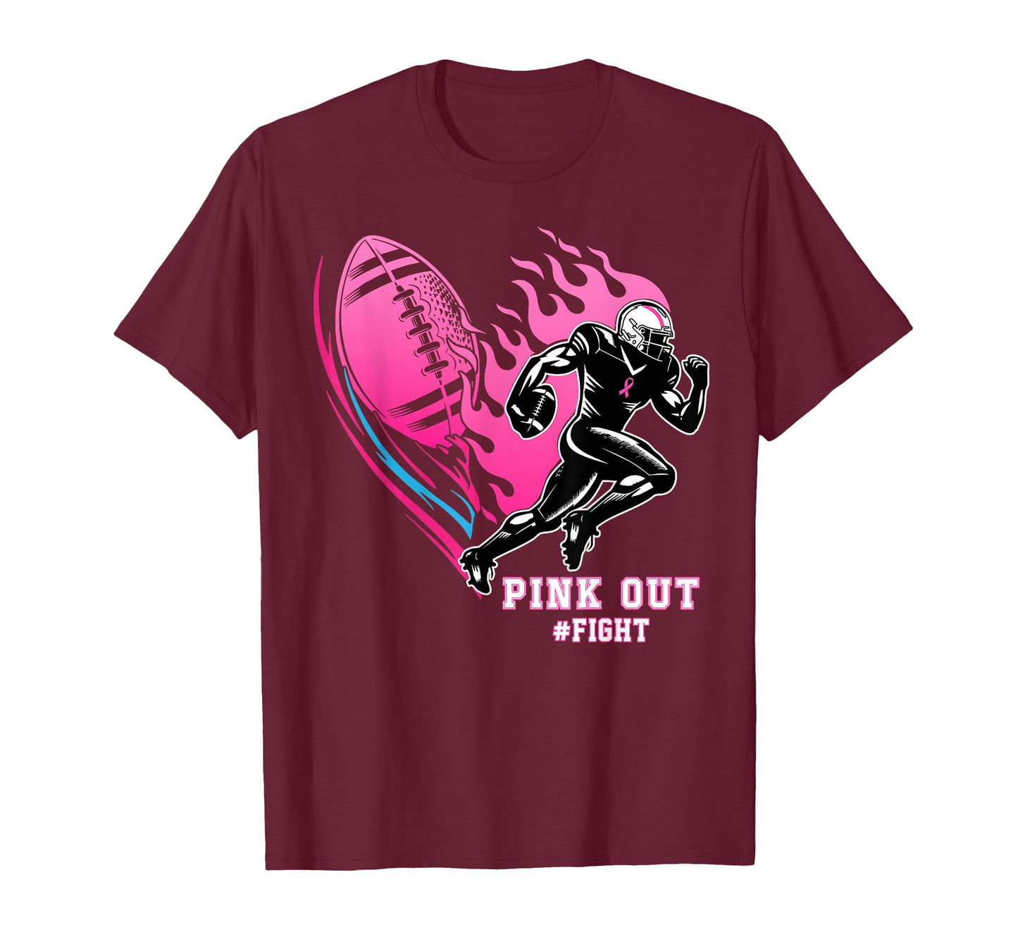 Football Pink Out Team Breast Cancer Awareness Month Womens T-Shirt
