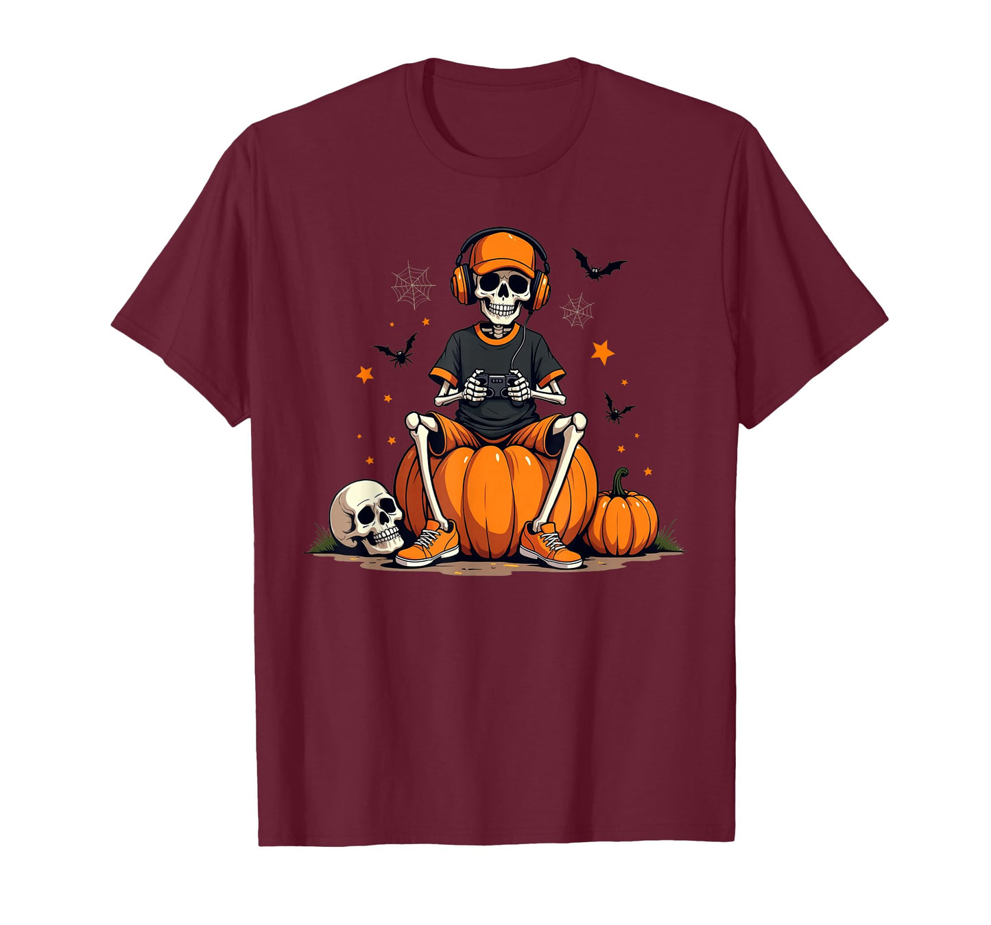 Halloween Skeleton Gamer Video Gaming Tees for Boys Men Kids T-Shirt