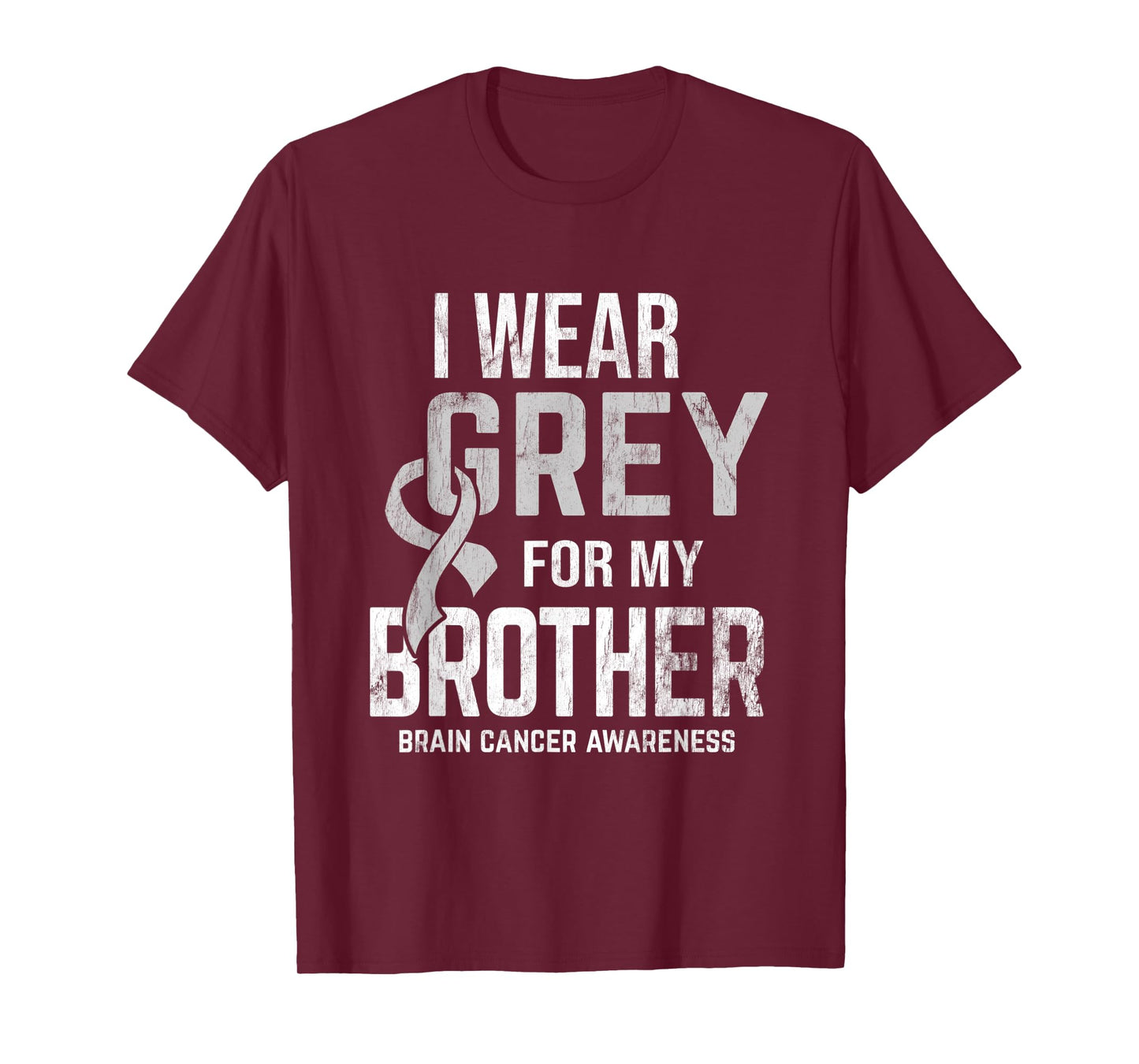 I Wear Grey For Brother Brain Cancer Awareness Brain Tumor T-Shirt