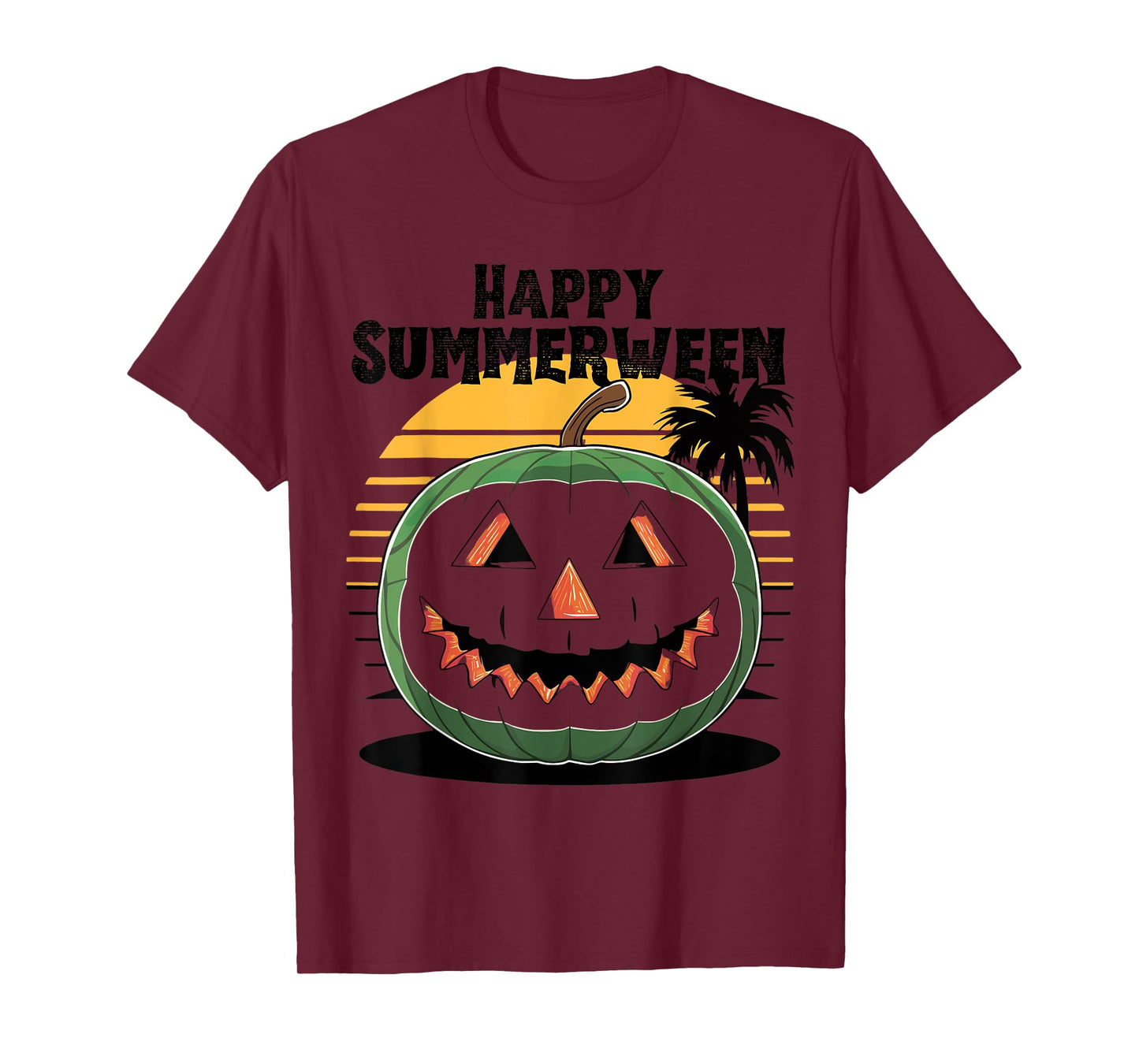 Happy Summerween Watermelon Jack-o'-Lantern Summer Halloween T-Shirt for Men Women Kids