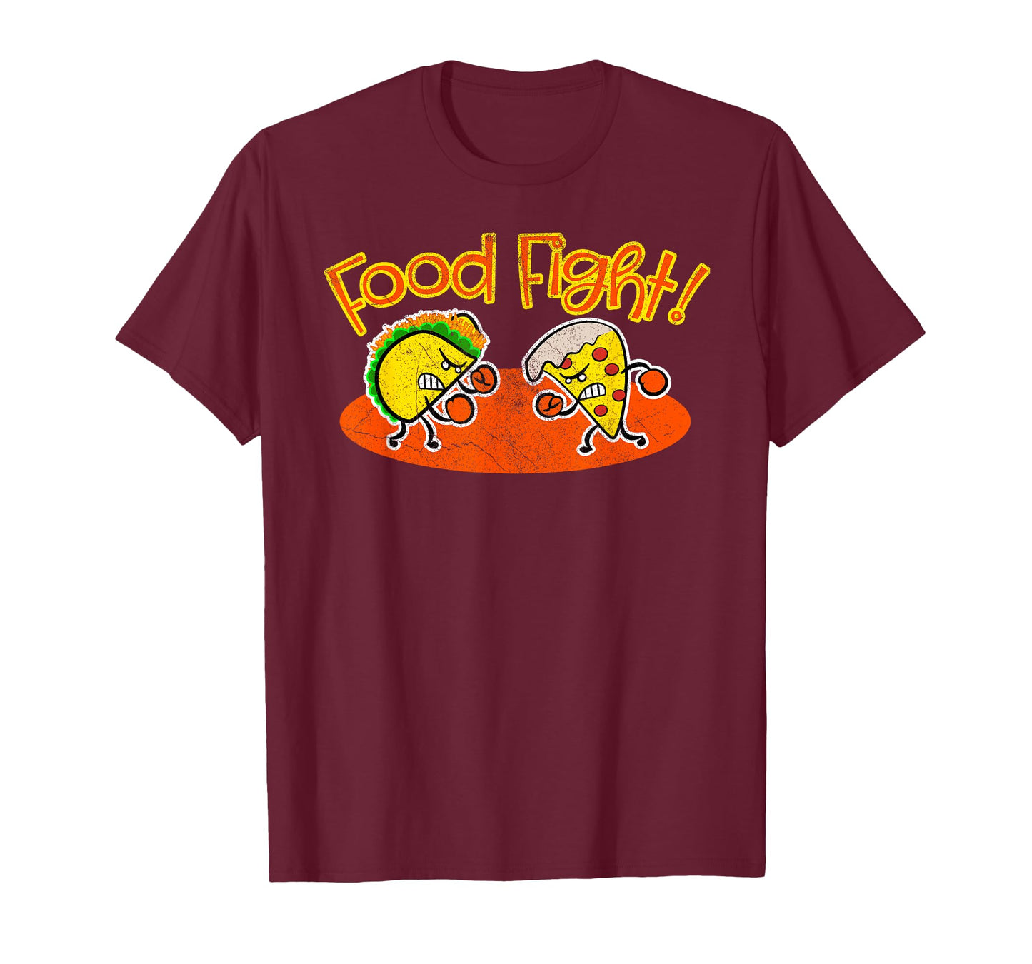 Food Fight - Funny Taco Pizza Slice Hungry Cartoon Foods T-Shirt
