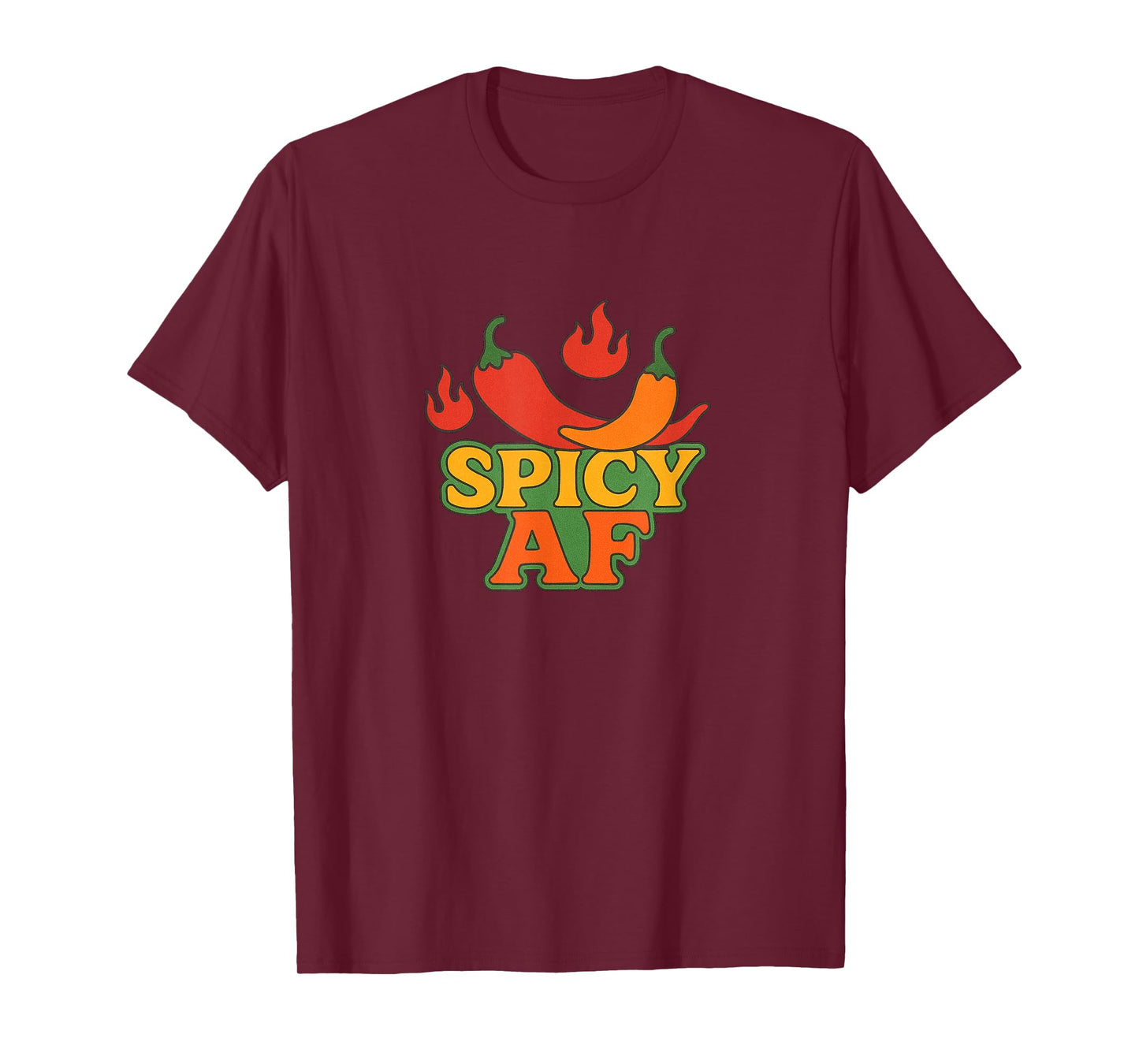 Spicy AF Hot Peppers Funny Fiery Foodie Heat Design T-Shirt