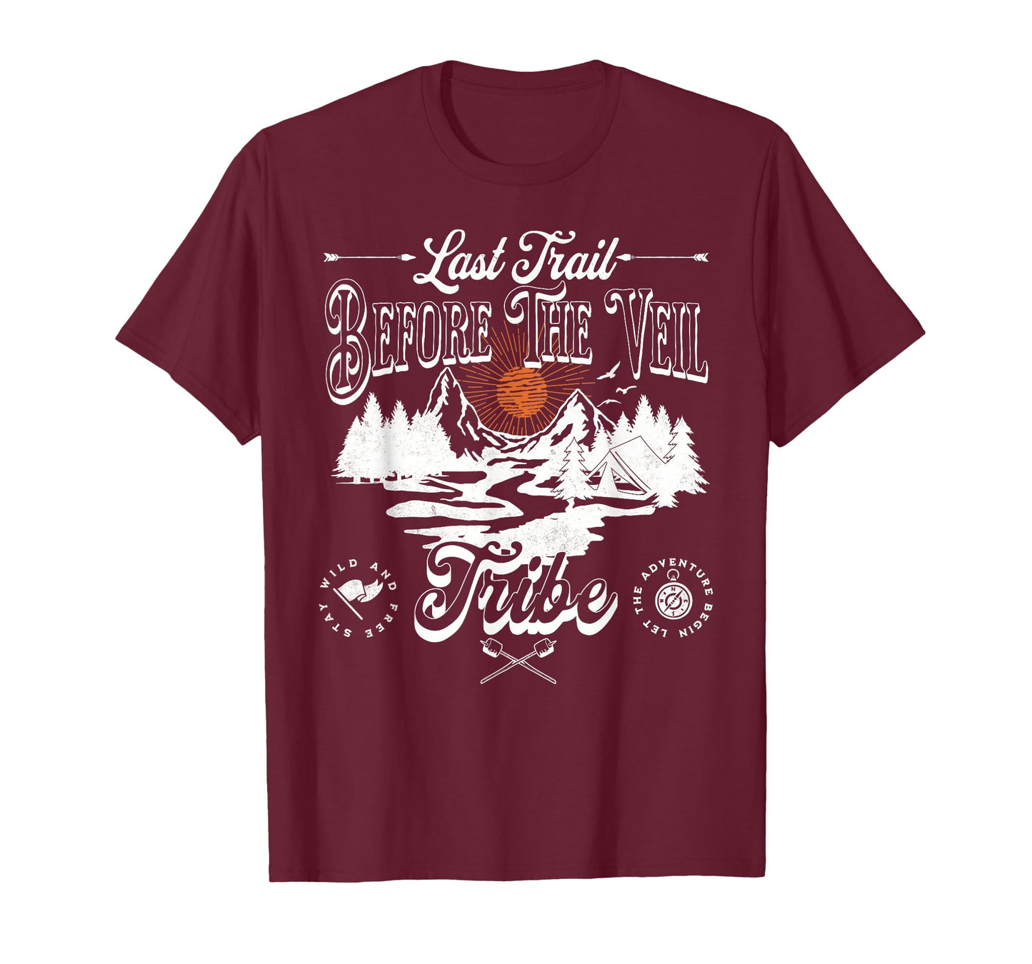 Last Trail Before The Veil Mountain Camp Bachelorette Party T-Shirt