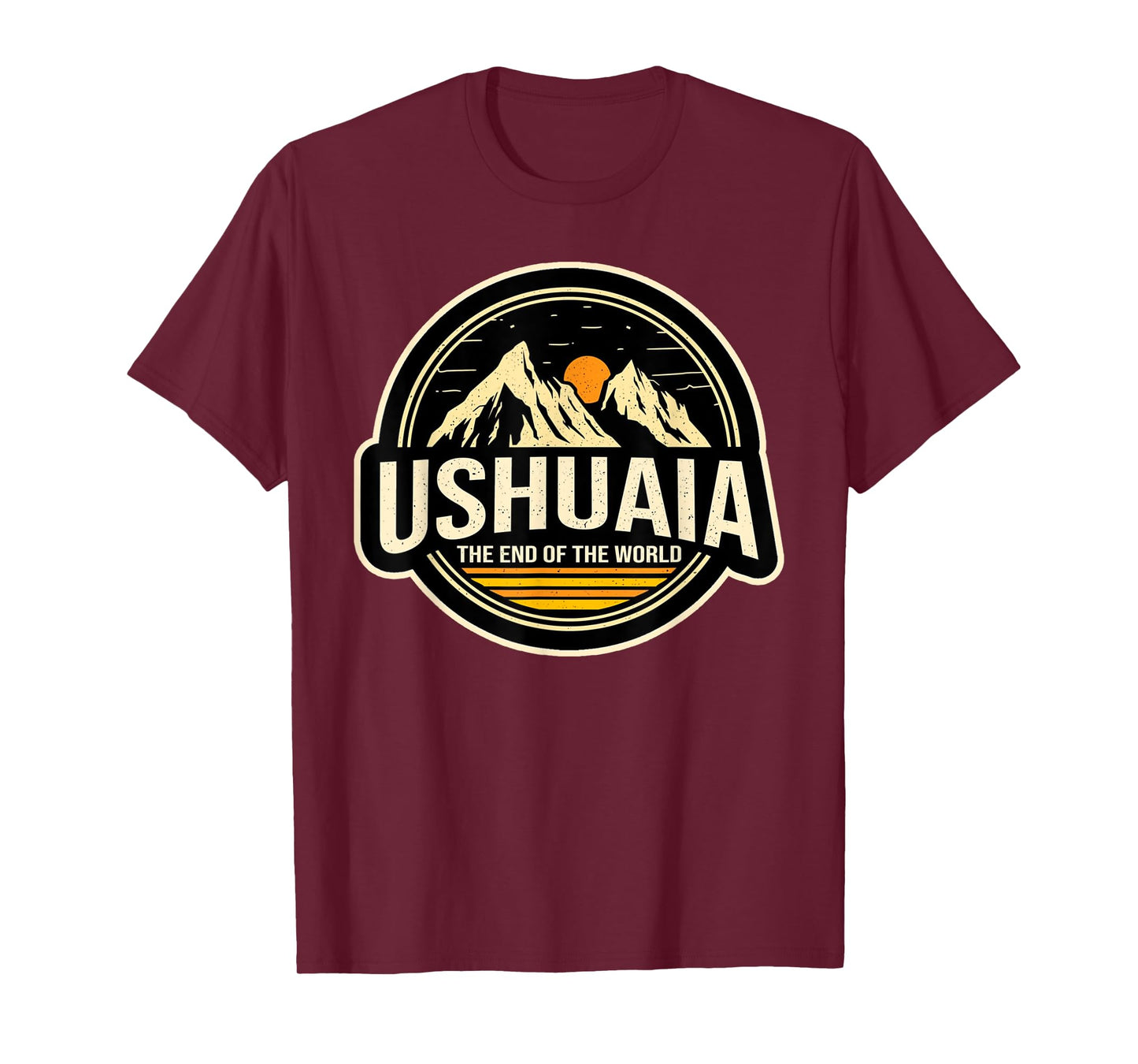 Ushuaia Argentina The End of the World Retro Badge T-Shirt