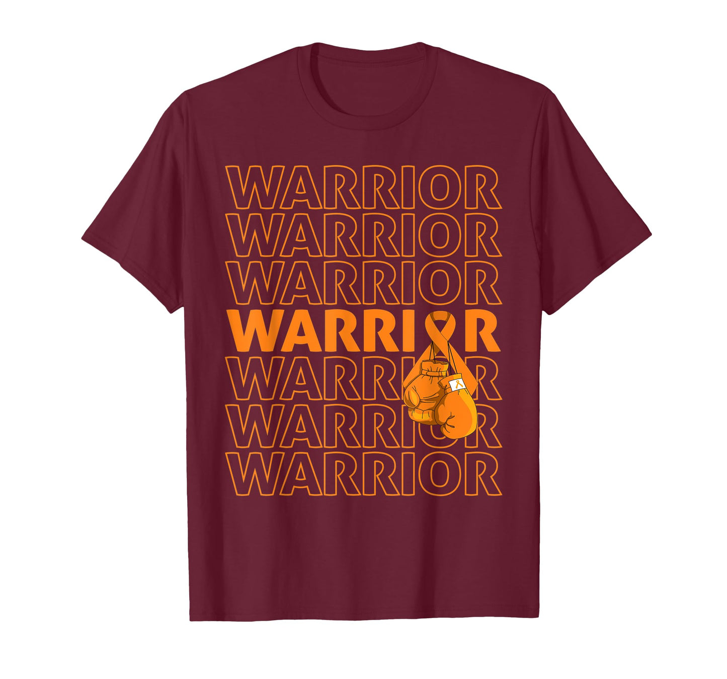 Leukemia Awareness Warrior Orange Ribbon Boxing Gloves T-Shirt