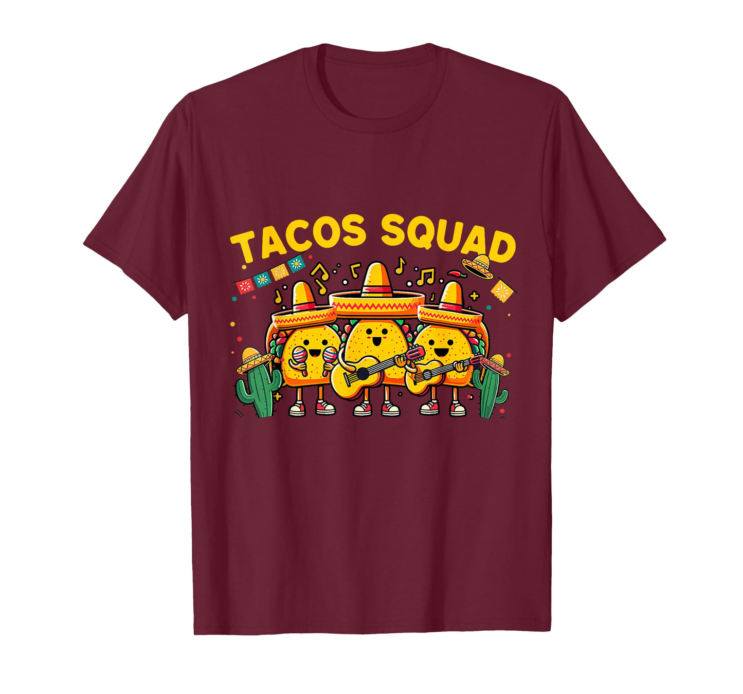 Taco Squad Guitar Mexico Cuisine Food Lover Men Women T-Shirt