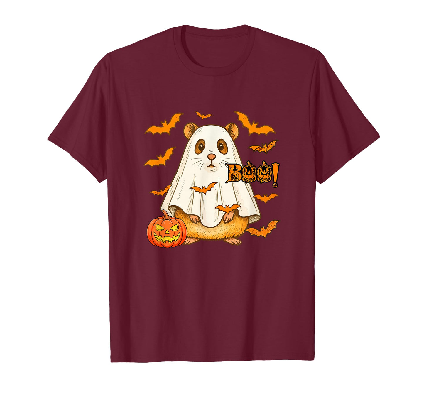 Boo Halloween Hamster Cosplay Ghost Costume Animal Lover T-Shirt