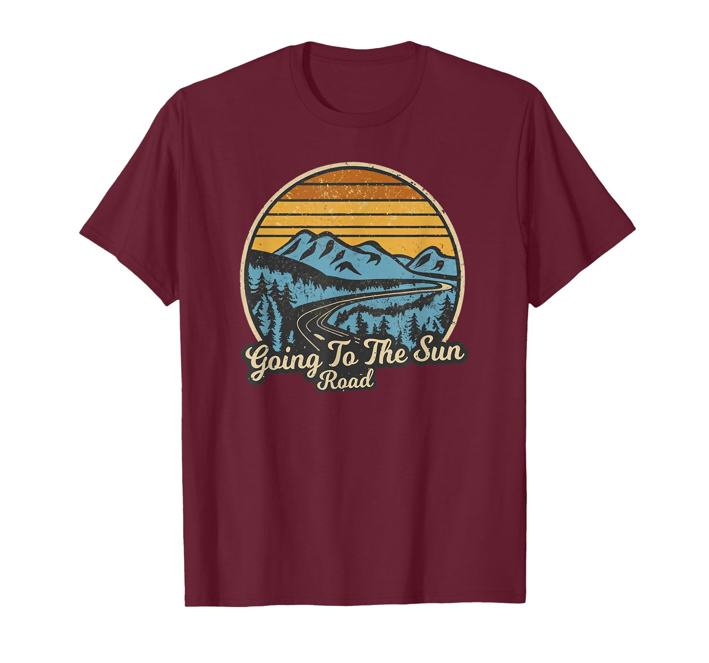 Going To The Sun Road Glacier National Park Retro T-Shirt