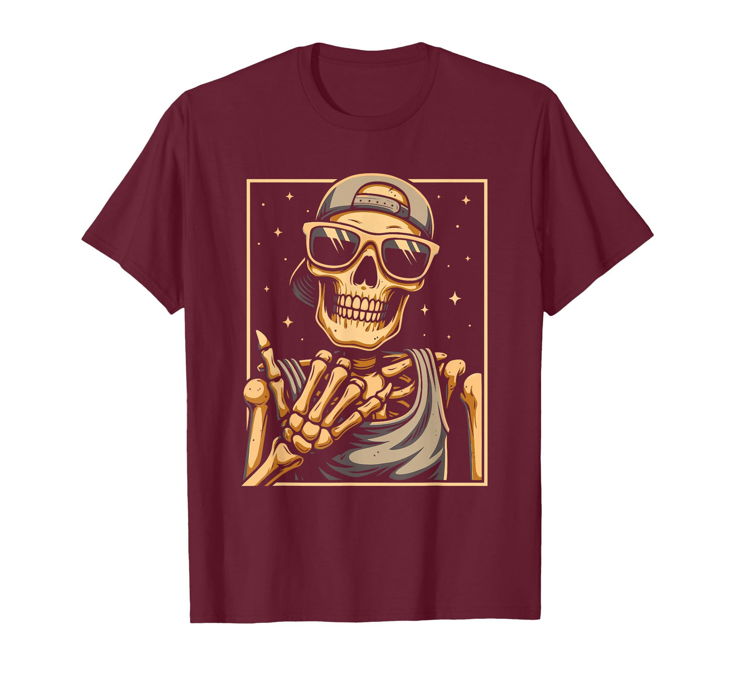 Funny Skeleton Costume Rock Hand for Halloween Cool Rocker T-Shirt