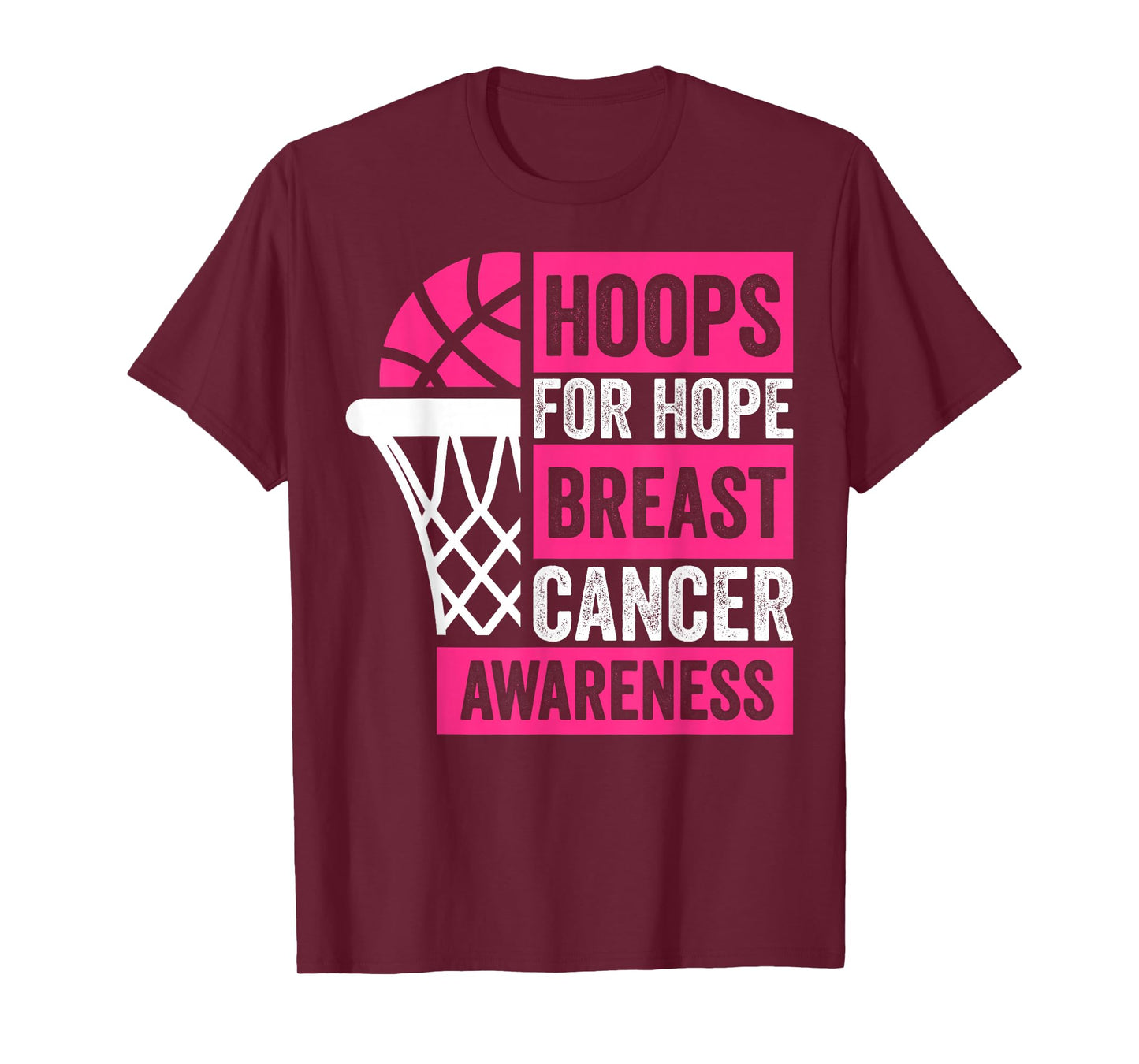 Hoops For Hope Basketball Family Breast Cancer Awareness T-Shirt