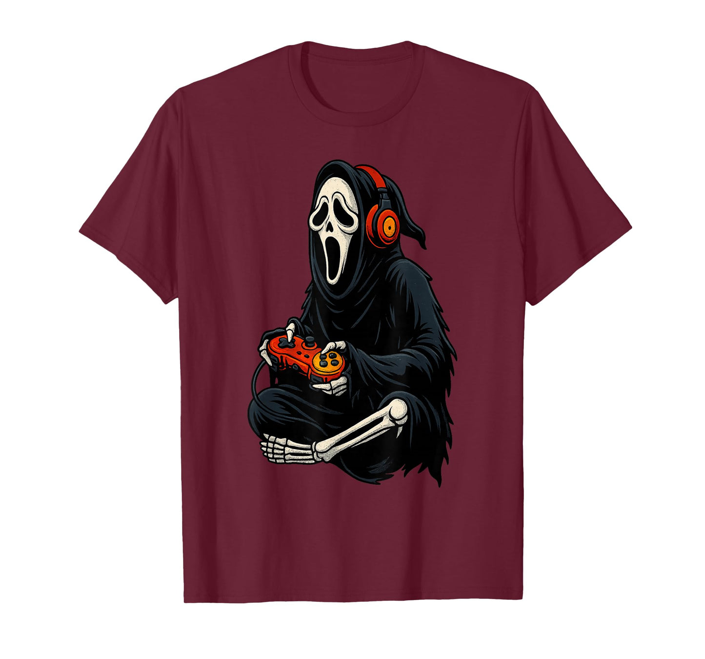 Halloween Skeleton Gamer Video Gaming Kids Men Boys Tees T-Shirt