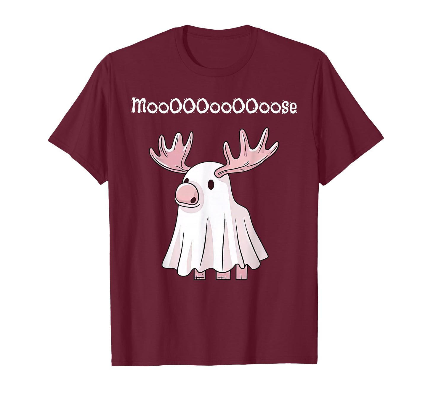Halloween Ghost Moose Nature Outdoorsy Camping Animal Lover T-Shirt