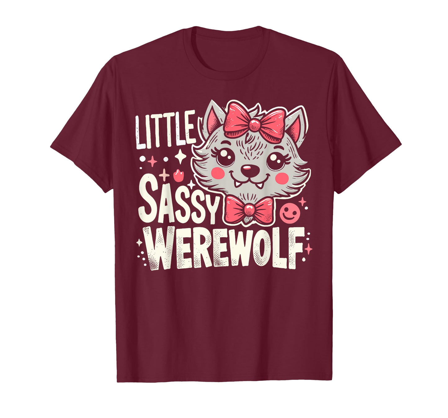 Kids Little Sassy Werewolf Halloween Costume For Girls Women T-Shirt