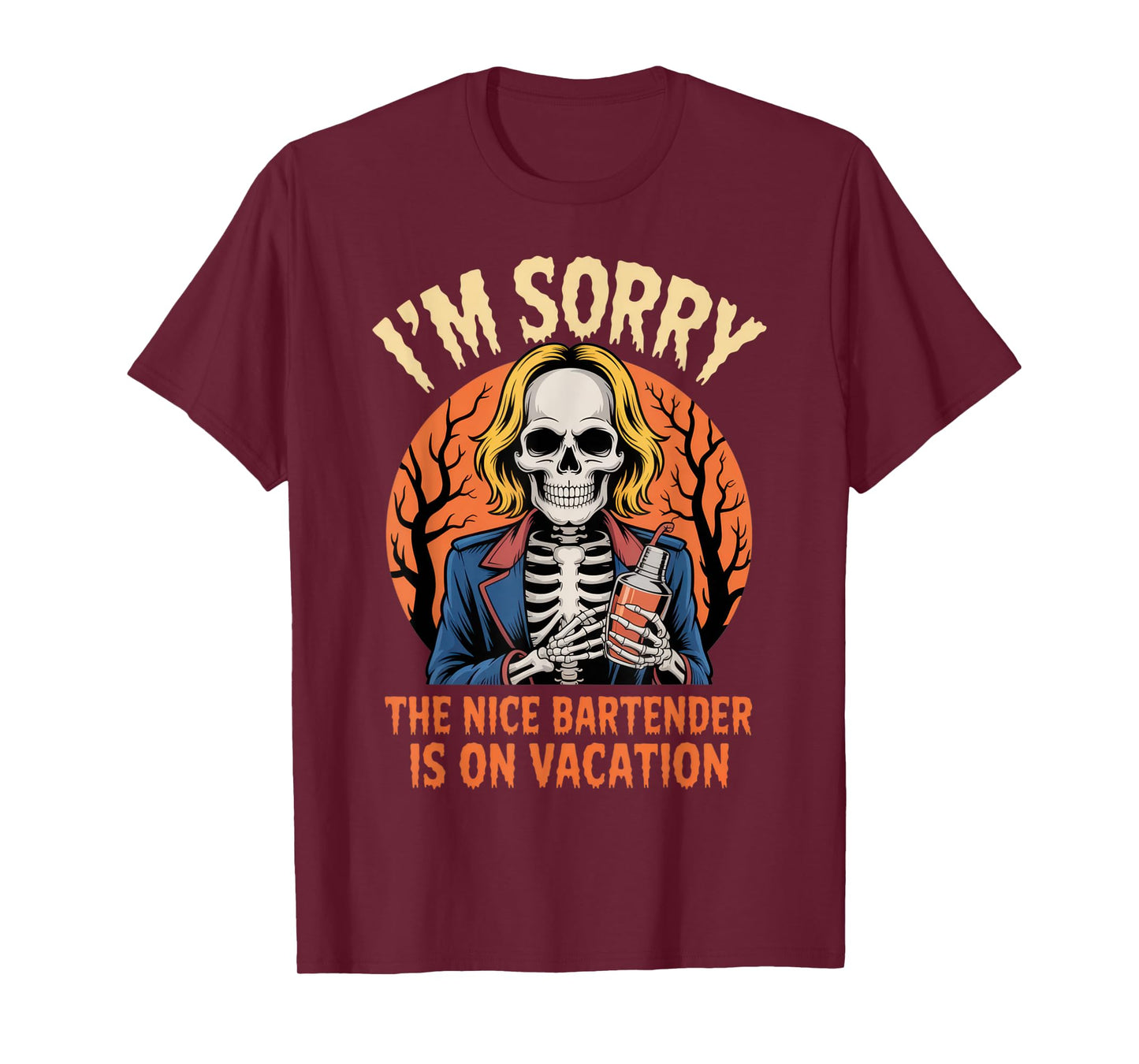 I'm Sorry Bartender Skeleton Humor for Halloween Enthusiasts T-Shirt